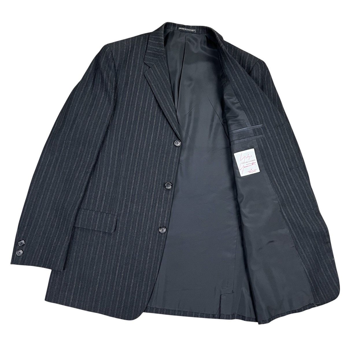 Yohji Yamamoto Yohji Yamamoto Costume D’Homme Pinstripe Wool Suit Archive Size 46R - 4 Thumbnail