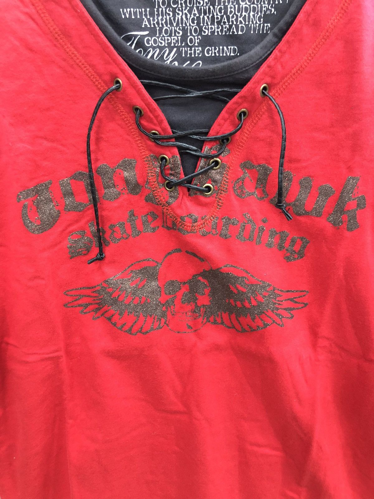 Shorty's Skateboards × Tony Hawk Vintage Tony Hawk Lace Up T shirt Size US M / EU 48-50 / 2 - 4 Thumbnail