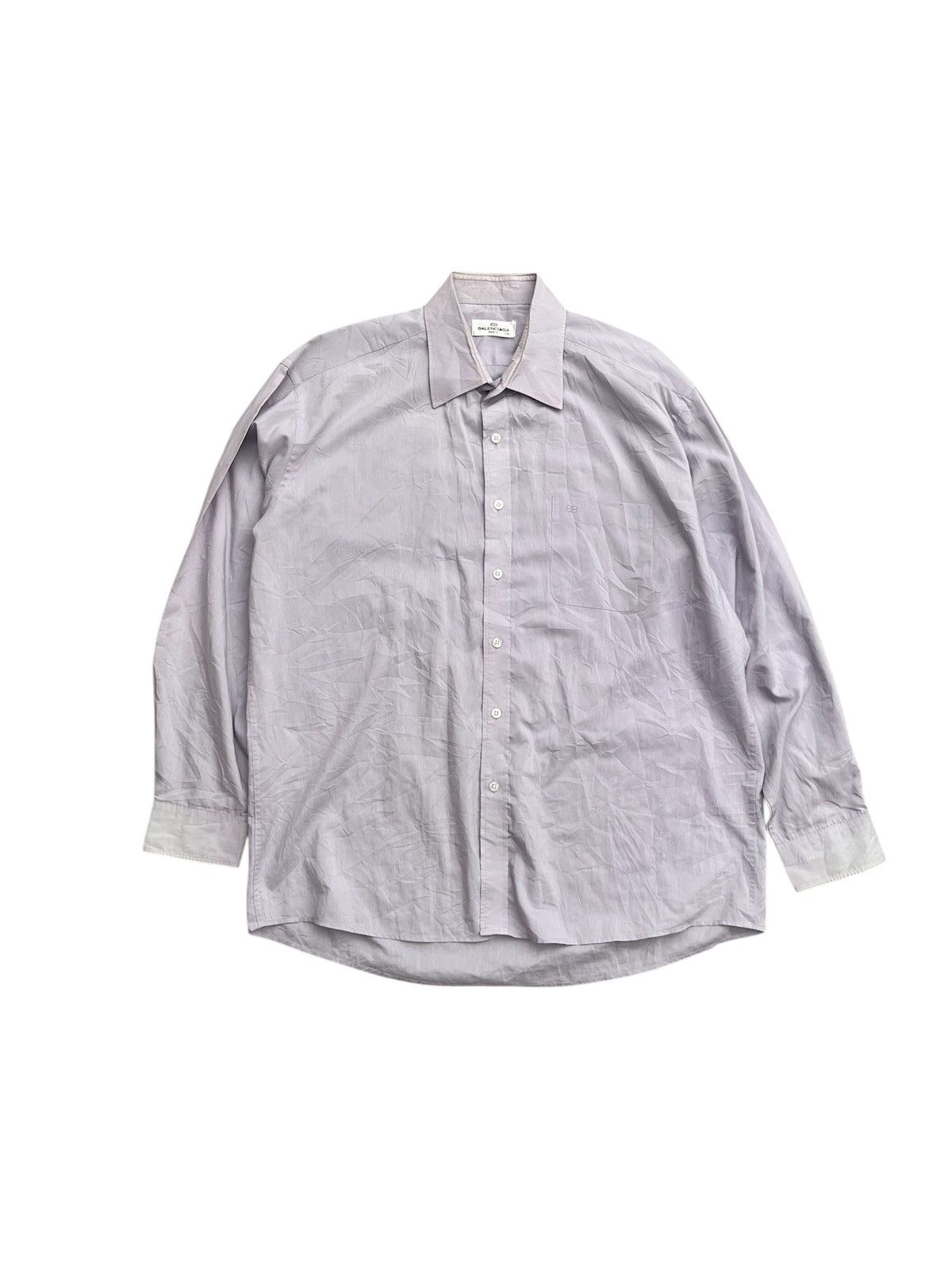 Balenciaga VINTAGE BALENCIAGA PURPLE FADED SLIK BUTTON SHIRT LONGSLEVEE Size US M / EU 48-50 / 2 - 1 Thumbnail