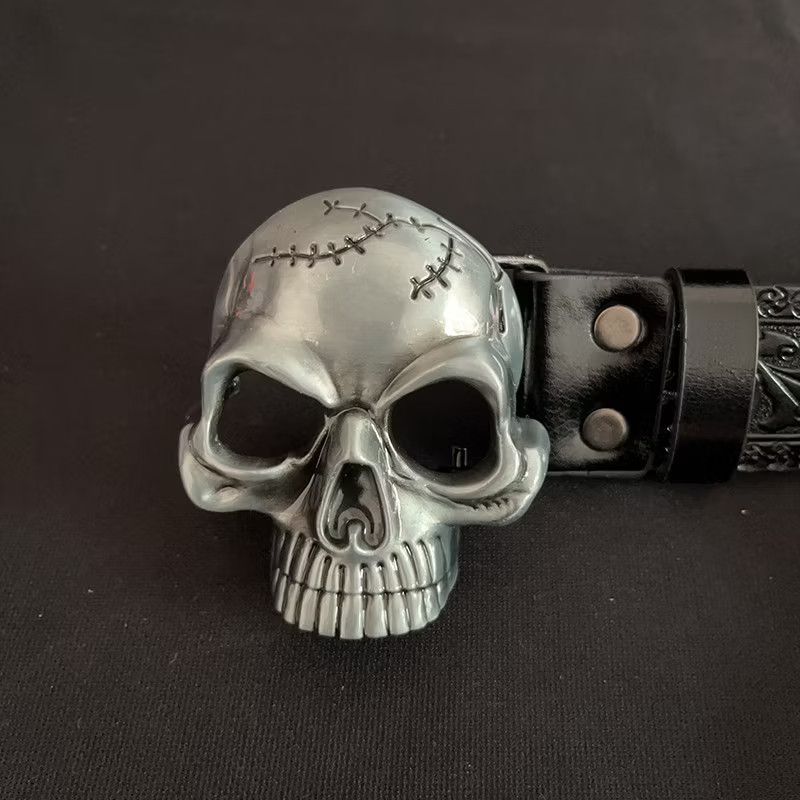 Japanese Brand Black colour harajuku streetwear skull belt Size ONE SIZE - 4 Thumbnail