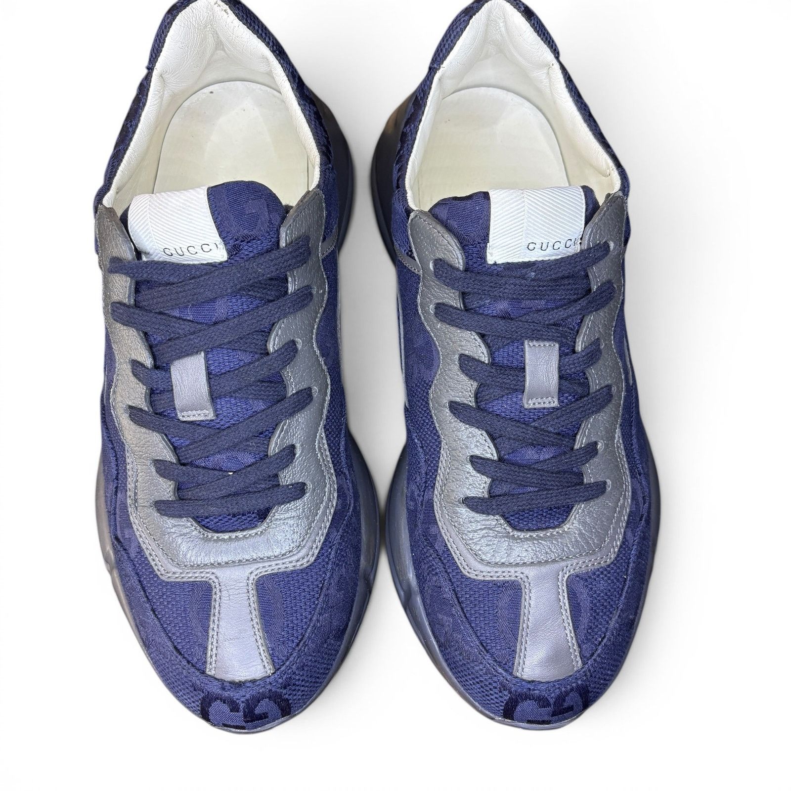 Gucci Gucci Rython Blue Monogram Trainer Sneakers | Size 7.5G Size US 8.5 / EU 41-42 - 4 Thumbnail