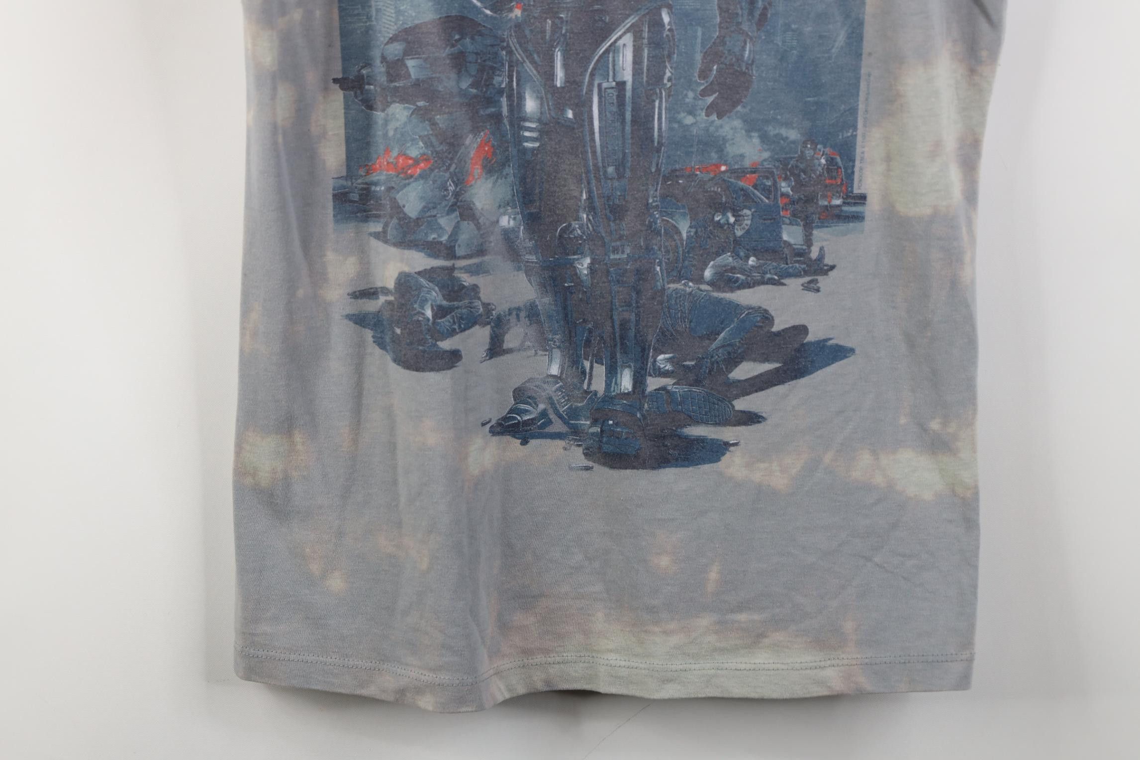 Vintage Retro Y2K RoboCop Movie Short Sleeve T-Shirt Gray Knit Size 3XL / US 20-22 - 3 Thumbnail