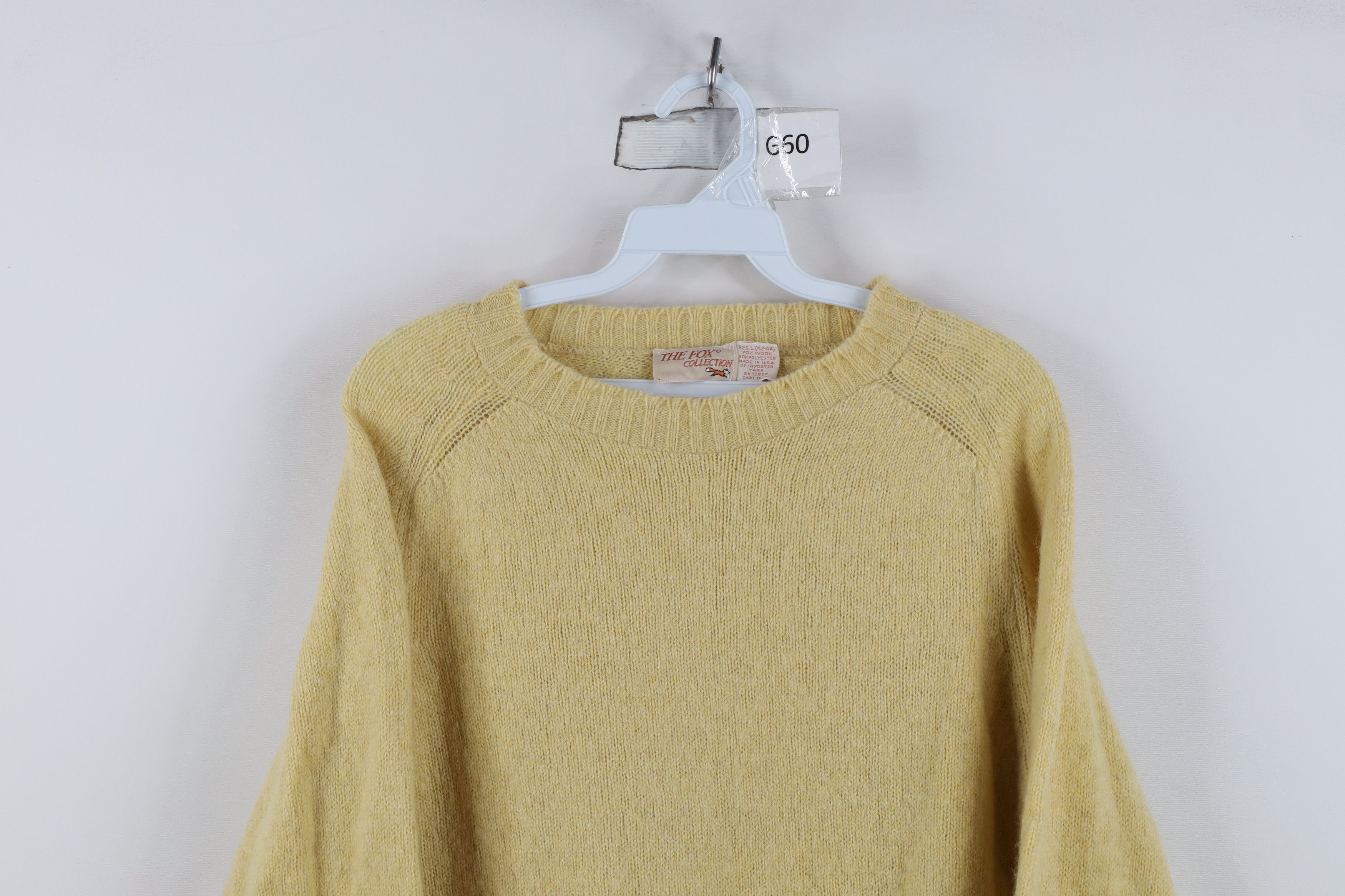 Vintage Vintage 70s Streetwear Knit Crewneck Sweater Yellow USA Size US L / EU 52-54 / 3 - 2 Thumbnail