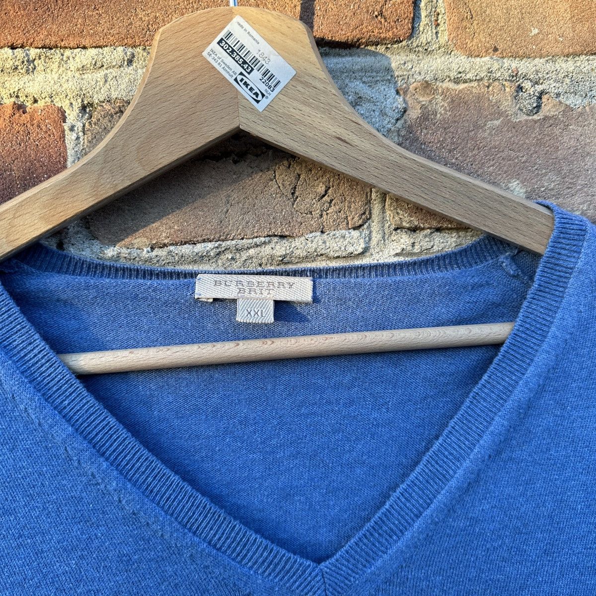 Burberry Burberry Brit V-Neck Sweater Jumper Blue London Premium Size US XXL / EU 58 / 5 - 2 Thumbnail
