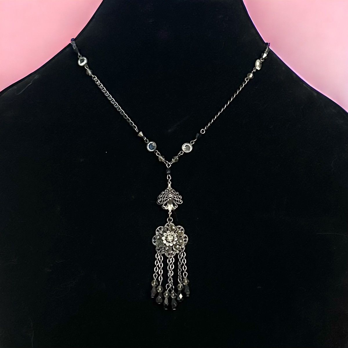 Miriam Haskell Miriam Haskell crystal flower tassel necklace Size ONE SIZE - 1 Thumbnail