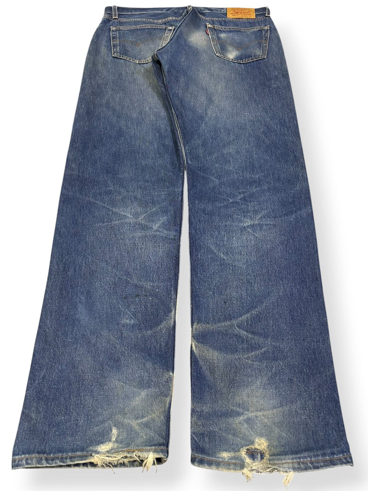 Levi's Vintage 90s Levis 501XX Button Fly Mud Wash Loose Fit Jeans Size US 37 - 2 Thumbnail