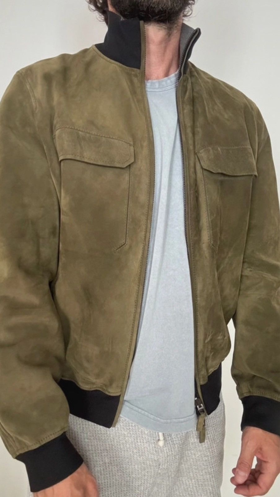 Berluti HAIDER ACKERMANN CALFSKIN LEATHER REVERSIBLE SILK JACKET Size US S / EU 44-46 / 1 - 7 Thumbnail
