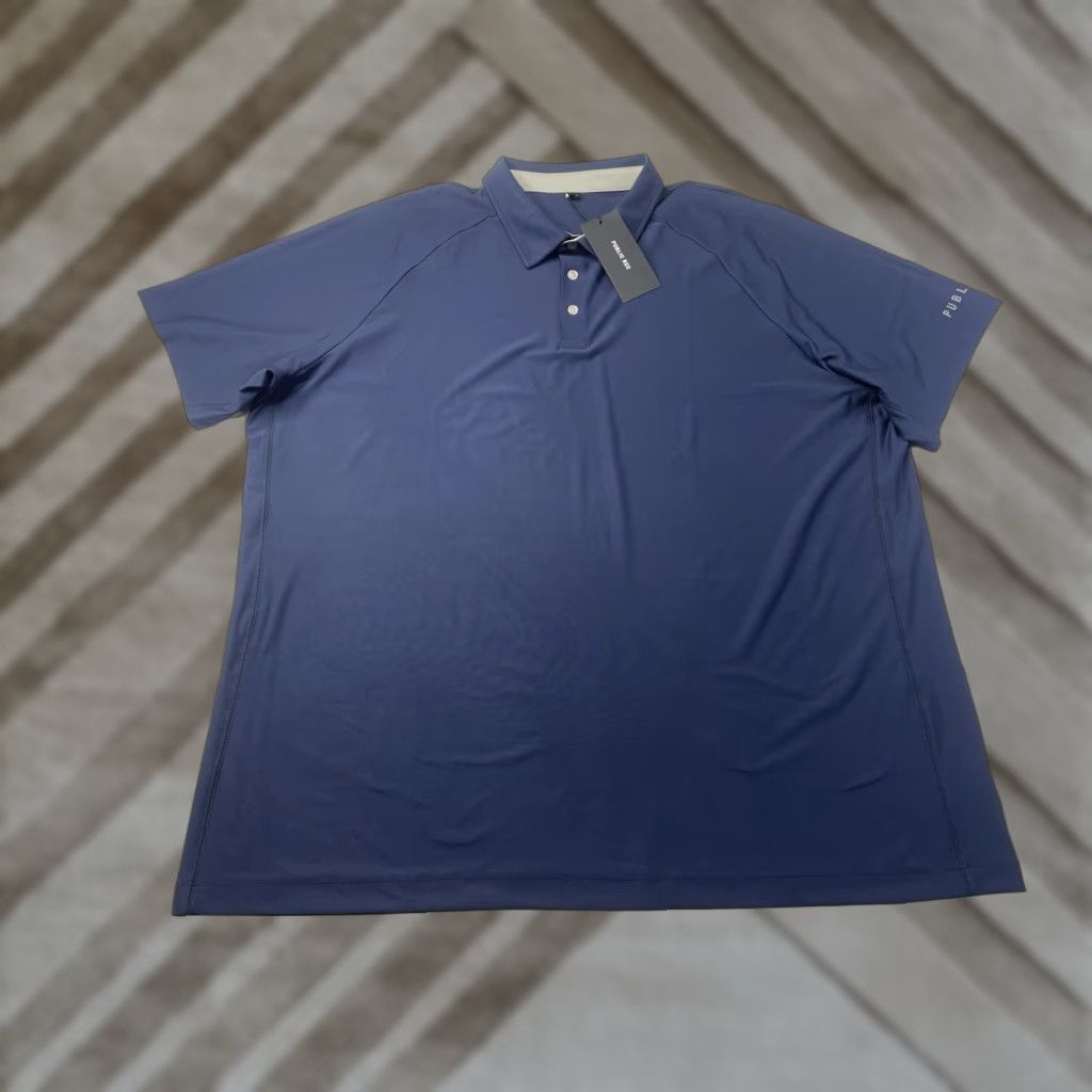 Vintage Public Rec Polo Shirt Men’s 2XL Golf Navy Short Sleeve Collared Breathable Lightweight Stretch Polyester Spandex Size US XXL / EU 58 / 5 - 1 Thumbnail