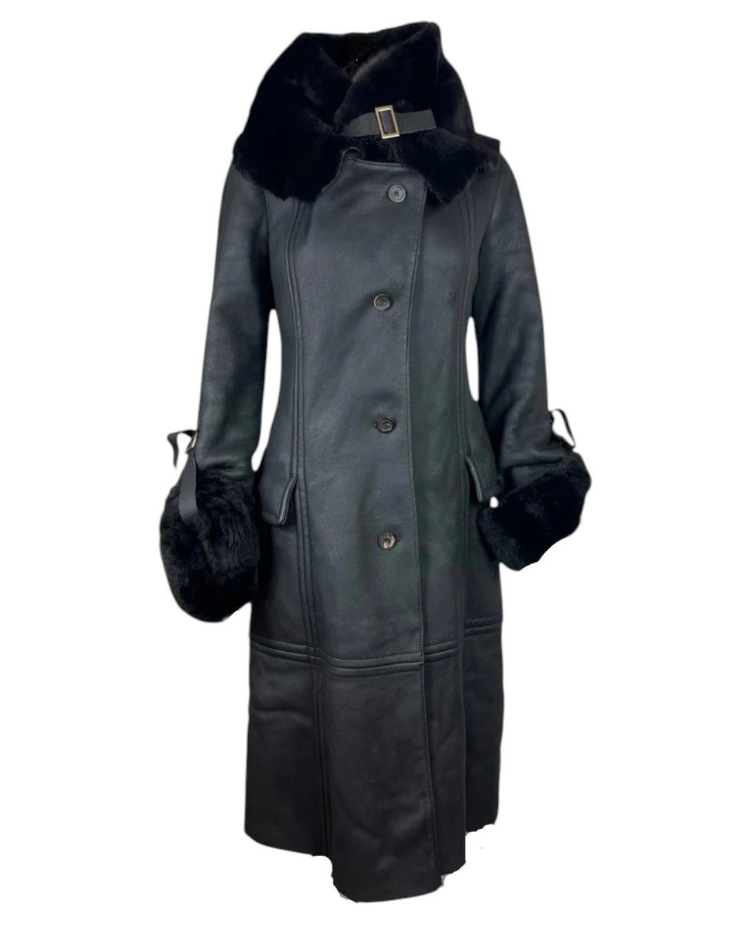Gucci F/W 2003 RUNWAY VARIATION SHEARLING LEATHER COAT Size S / US 4 / IT 40 - 1 Thumbnail