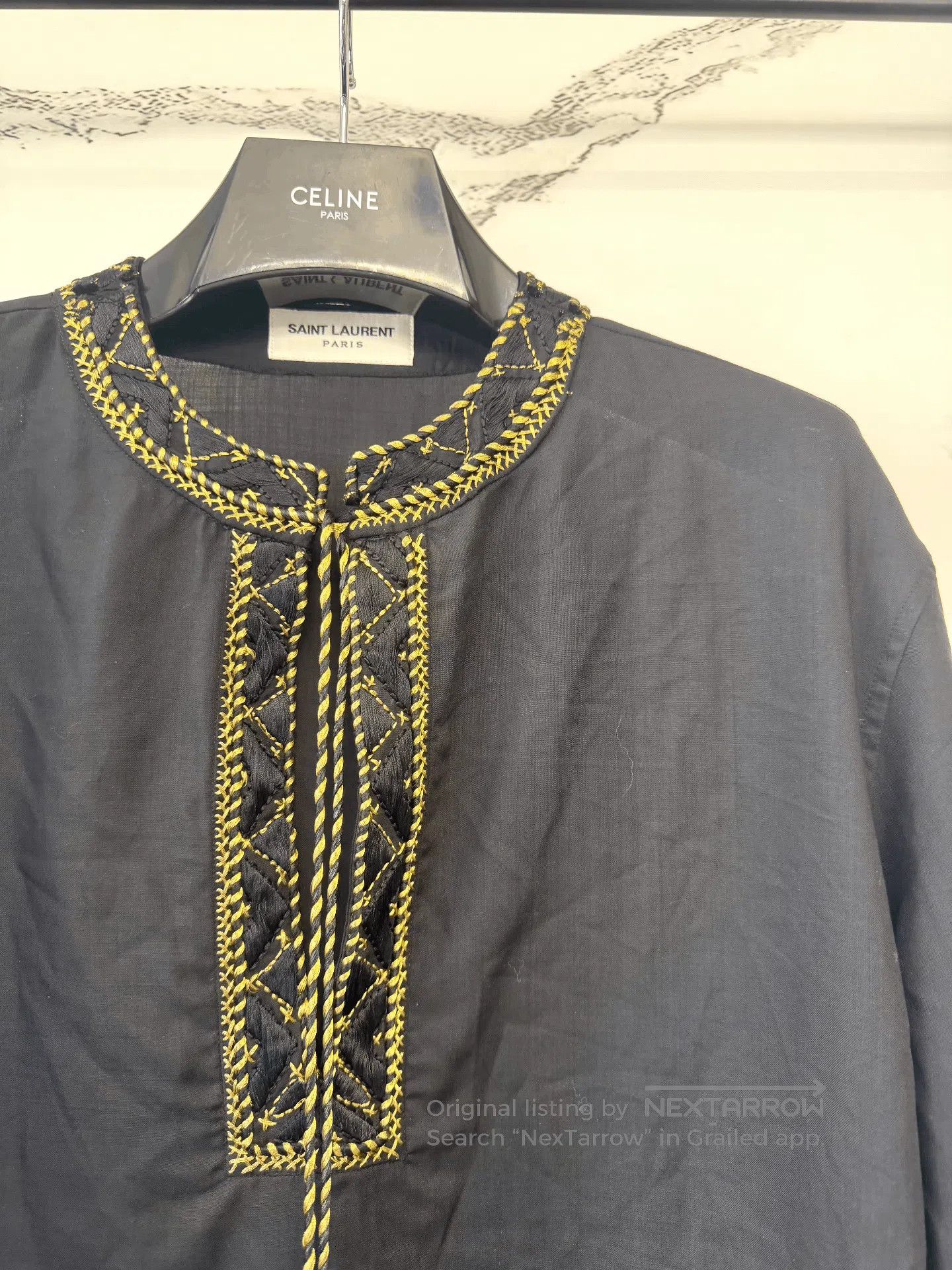 Saint Laurent Paris saint laurent floral tassel henley shirt. Size M / US 6-8 / IT 42-44 - 2 Thumbnail