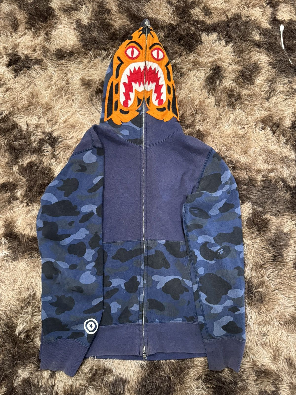 Bape BAPE Blue camo Tiger full zip hoodie A Bathing Ape Size M Size US M / EU 48-50 / 2 - 1 Thumbnail