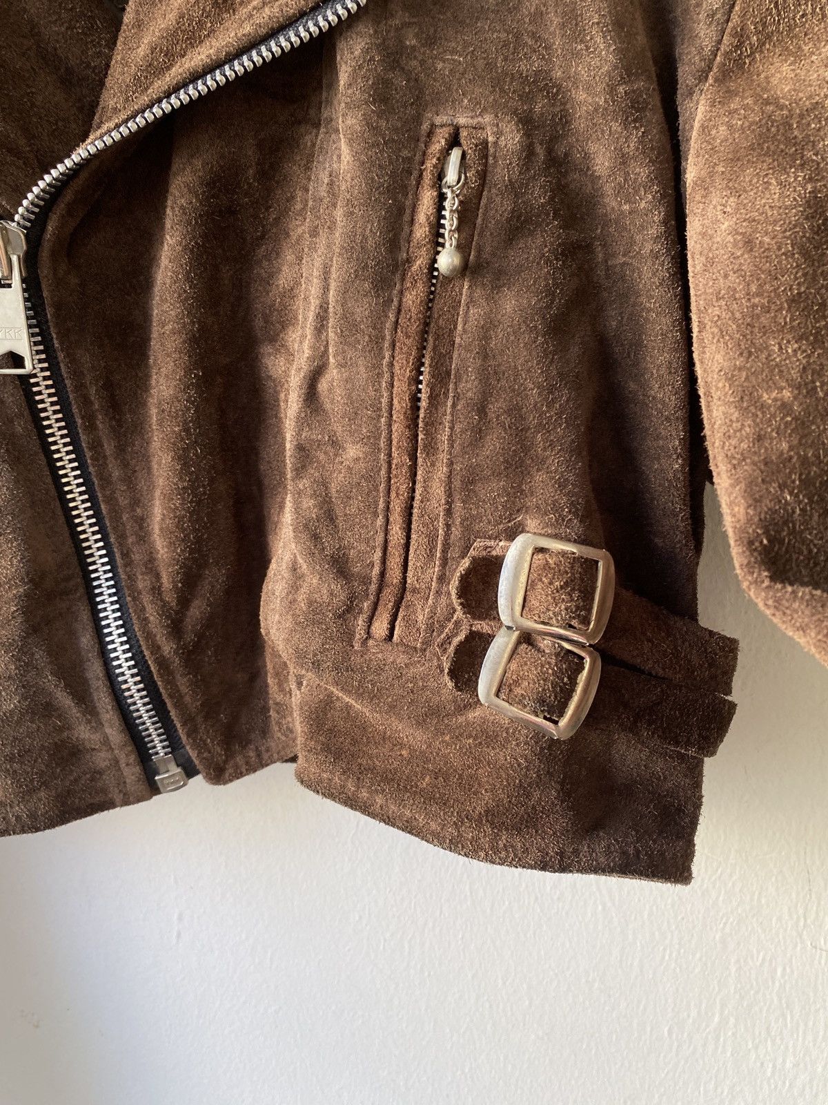 Le Grande Bleu (L.G.B.) × Seditionaries RARE!! Vintage Super Lovers Suede Leather Fur Cropped Jacket Size US M / EU 48-50 / 2 - 11 Thumbnail