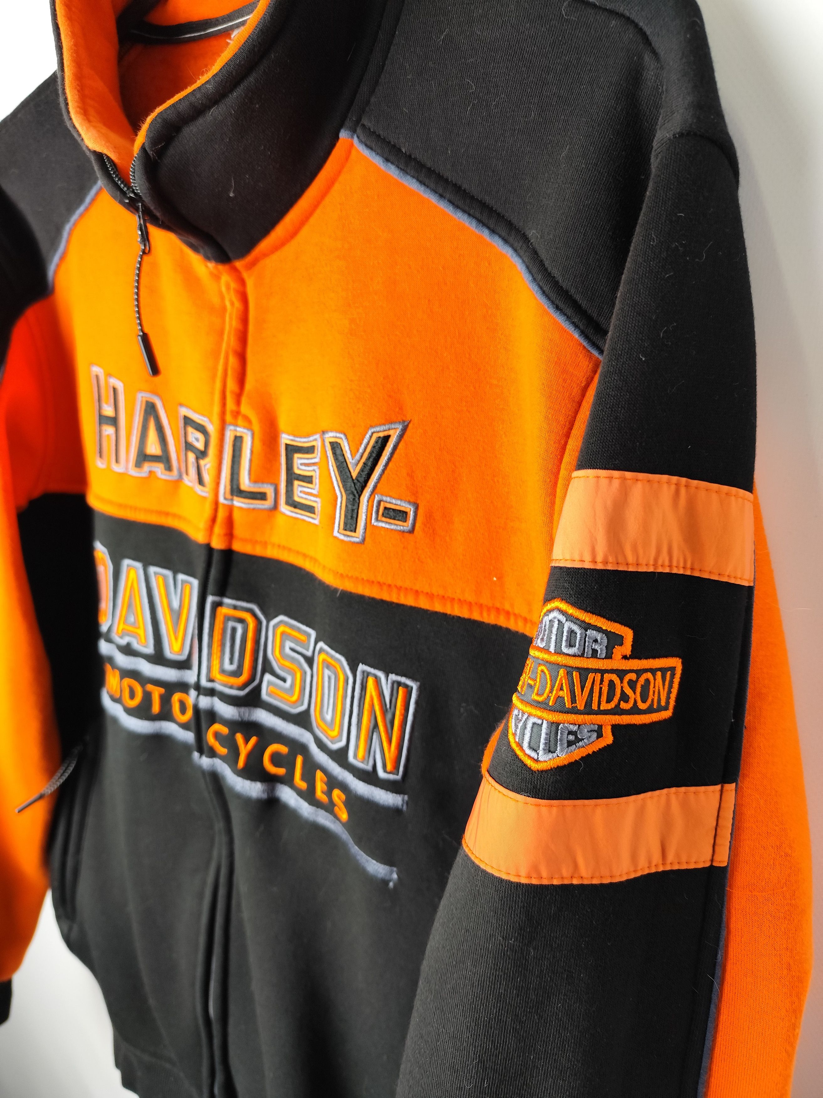 Harley Davidson Vintage streetwear Racing Harley Davidson Zip Up sweatshirt Size US L / EU 52-54 / 3 - 3 Thumbnail