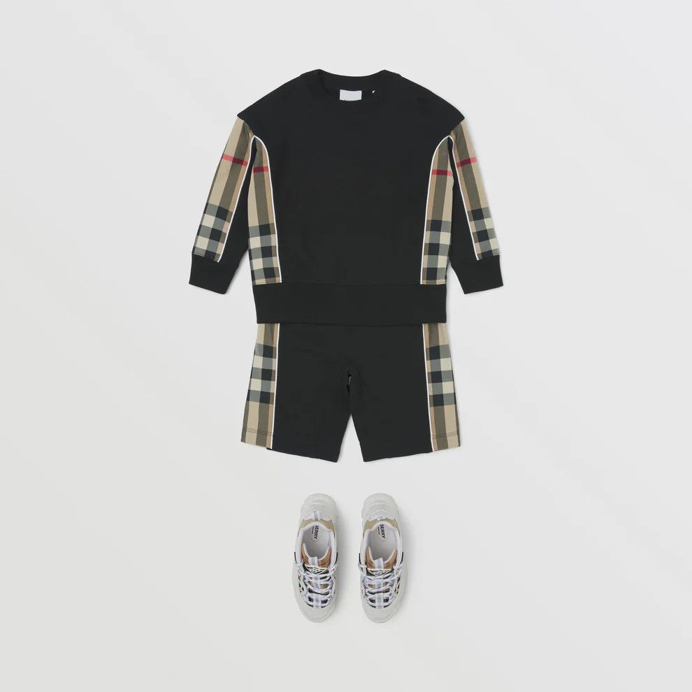 Burberry BURBERRY Sweatshirt Check Panel Nova Crewneck Kids 12Y 152cm Size US XS / EU 42 / 0 - 3 Thumbnail