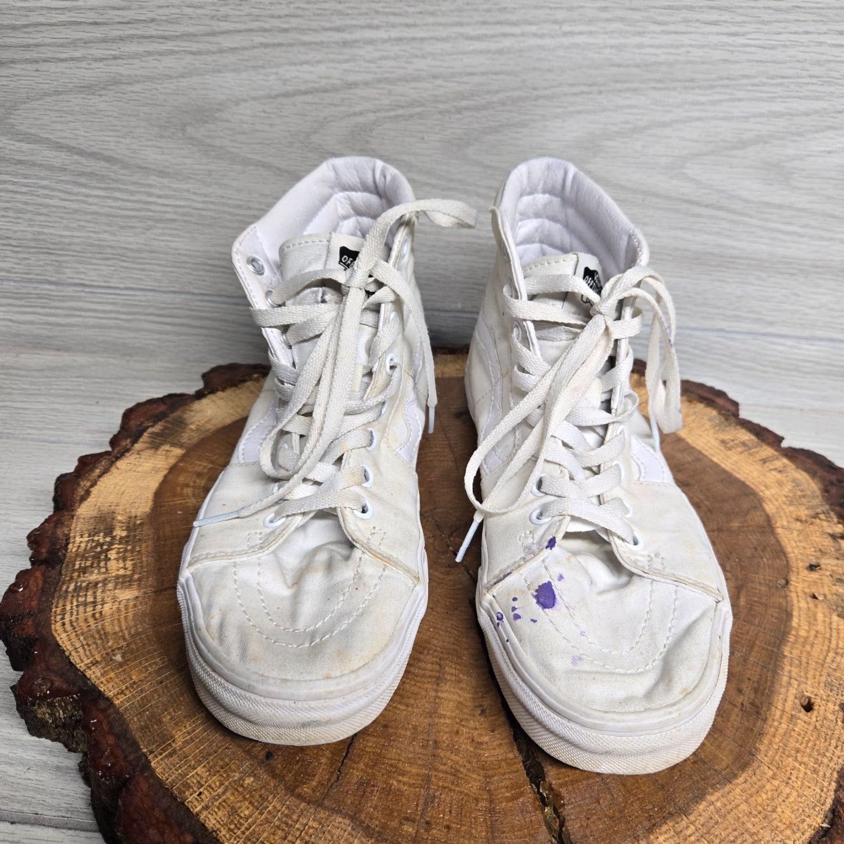 Vans VANS Sk8-Hi Solid White High Top Shoes Sneakers Men's 8 - Women's 9.5 Size L / US 10 / IT 46 - 3 Thumbnail