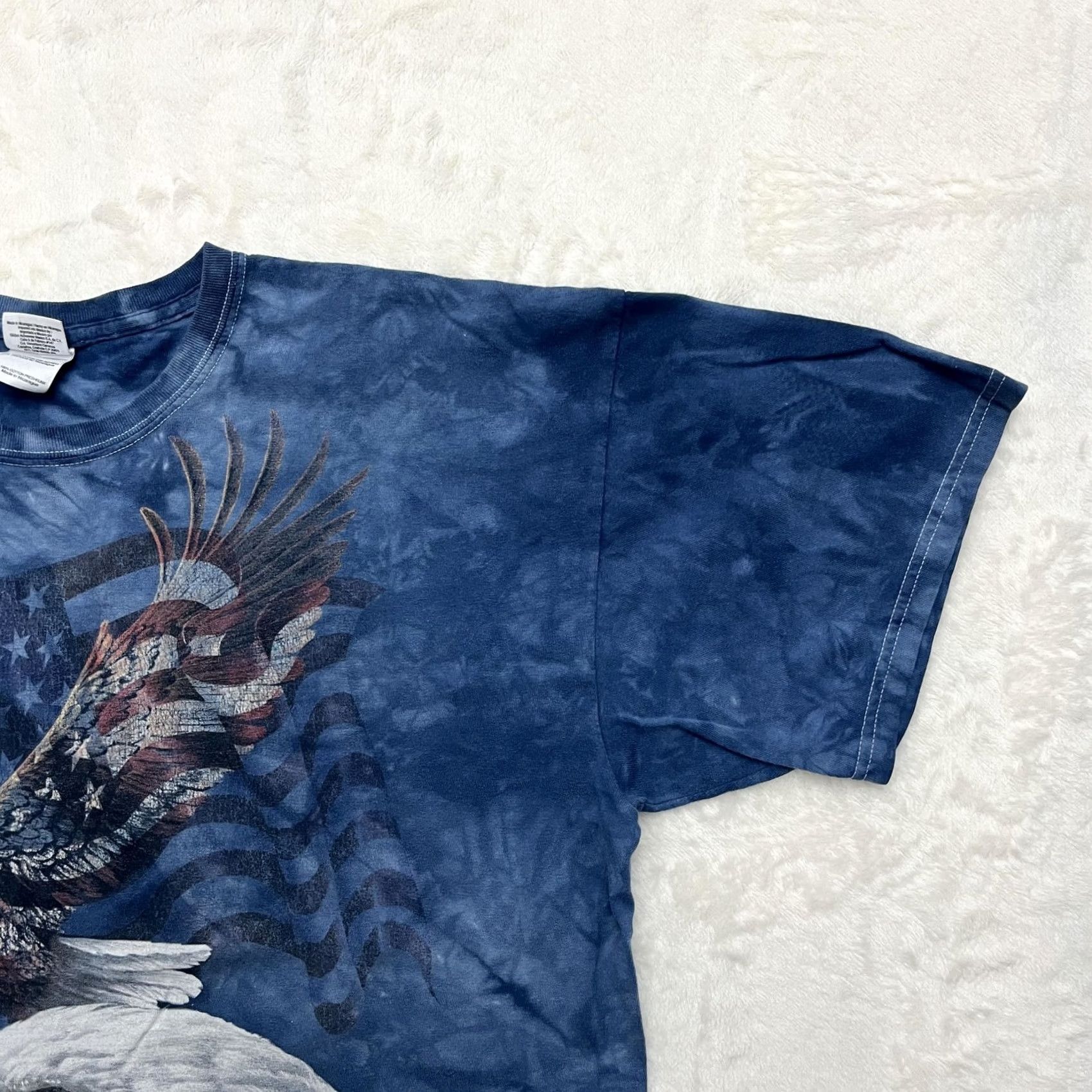 Gildan Y2K The Mountain Bald Eagle American Flag Shirt Mens XL Blue Tie Dye Size US XL / EU 56 / 4 - 4 Thumbnail
