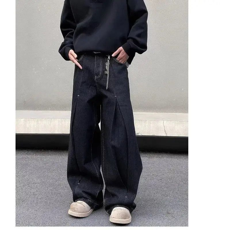 Japanese Brand Retro loose curved knife wide leg jeans Size US 32 / EU 48 - 1 Thumbnail