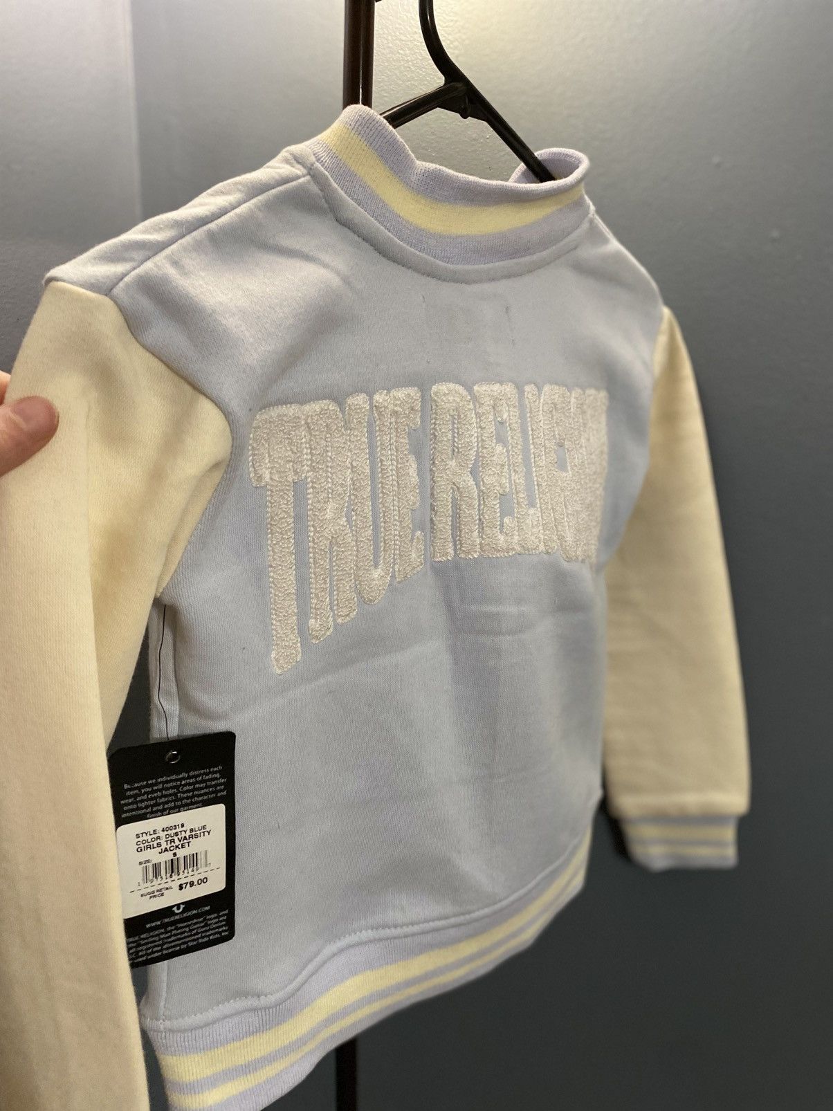 True Religion True Religion Girls Varsity Jacket Dusty Blue Size S NWT Size S / US 4 / IT 40 - 2 Thumbnail