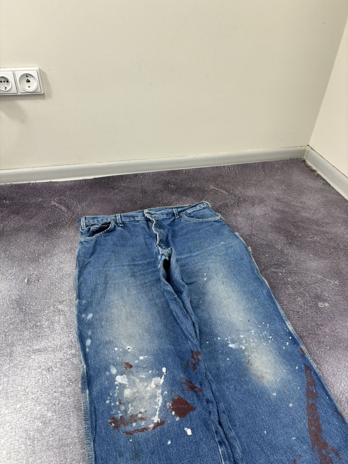Dickies Vintage Dickies Relaxed Fit Painted Work Blue Denim Jeans Size US 36 / EU 52 - 8 Thumbnail
