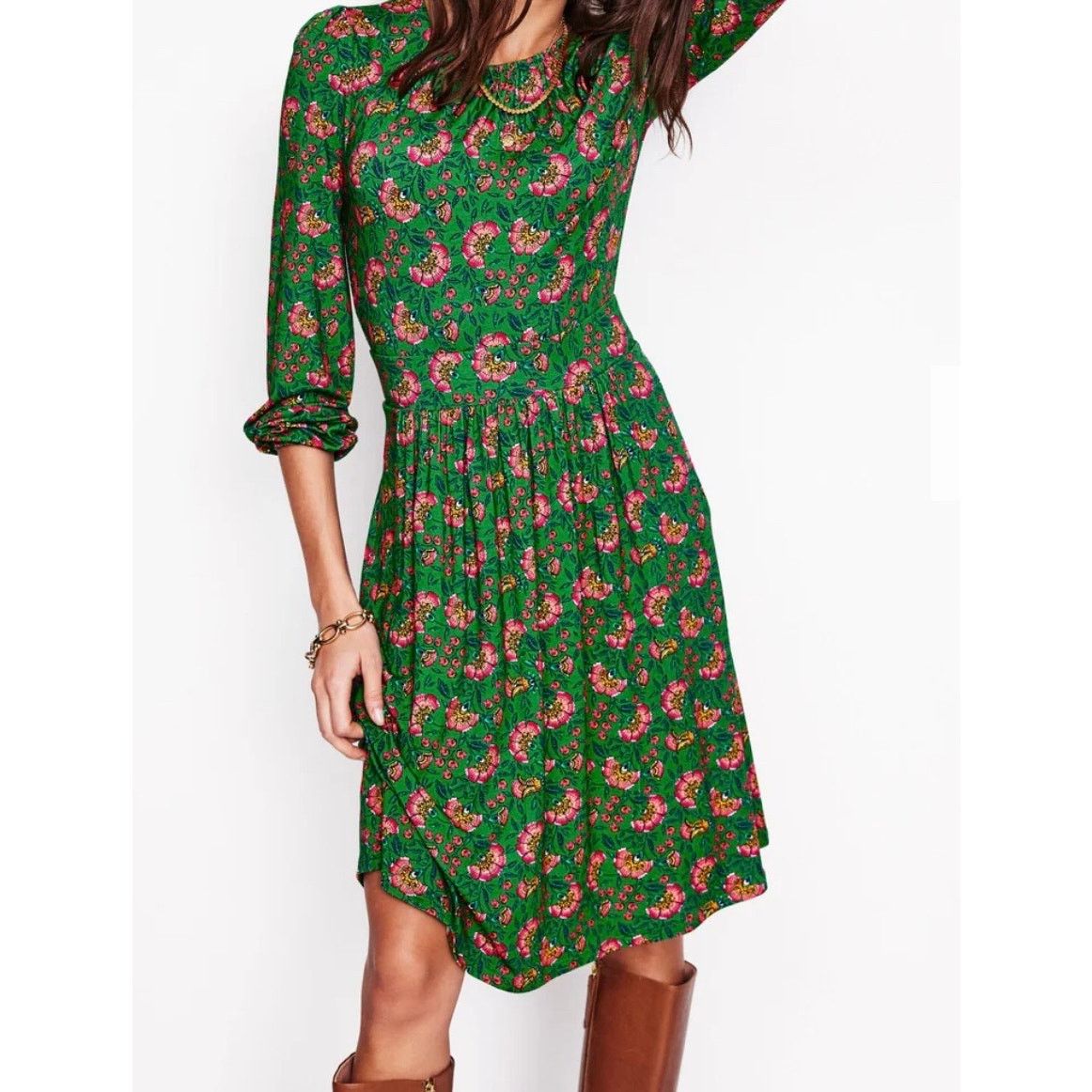Boden NWT* Boden Alexandra Blouson Jersey Dress Size 6P Size M / US 6-8 / IT 42-44 - 10 Thumbnail