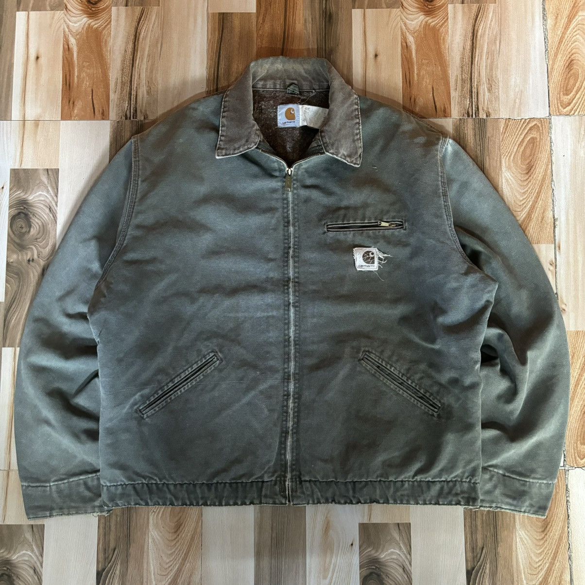 Super Rare💥1996 Crazy Faded Carhartt Detroit Jacket