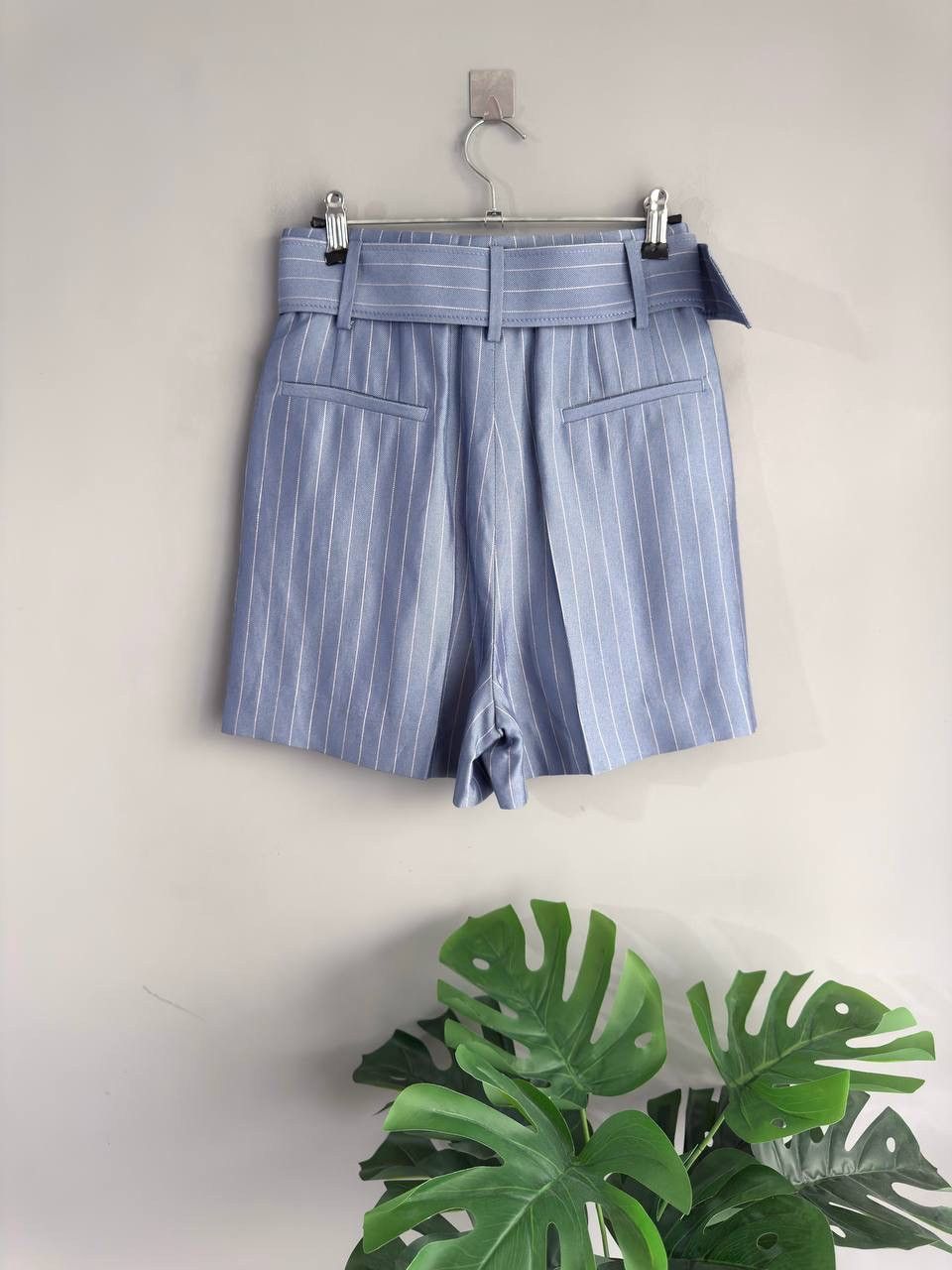 Sandro Sandro Women's Blue Striped High Pleated Shorts, Size 34/XS Size 24" / US 00 / IT 34 - 14 Thumbnail