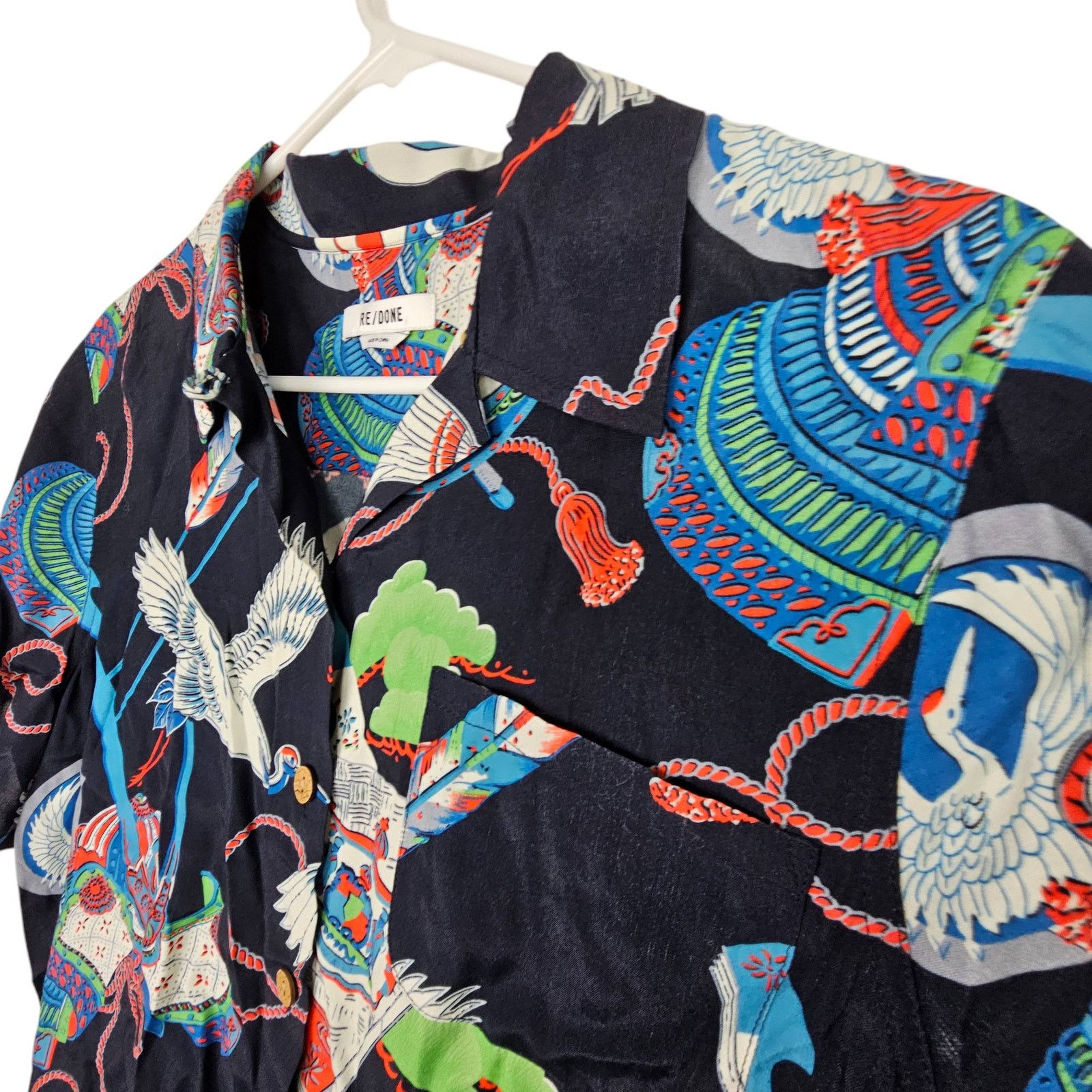 RE/DONE Re/DoneWomens Japanes Tsuru Hawaiian Crane Shirt Size M Bird Size M / US 6-8 / IT 42-44 - 6 Thumbnail