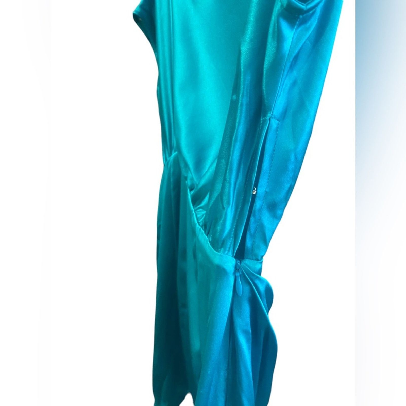 REVOLVE MICHELLE MASON One-Shoulder Draped Mini Dress TURQUOISE 4 Size S / US 4 / IT 40 - 4 Thumbnail