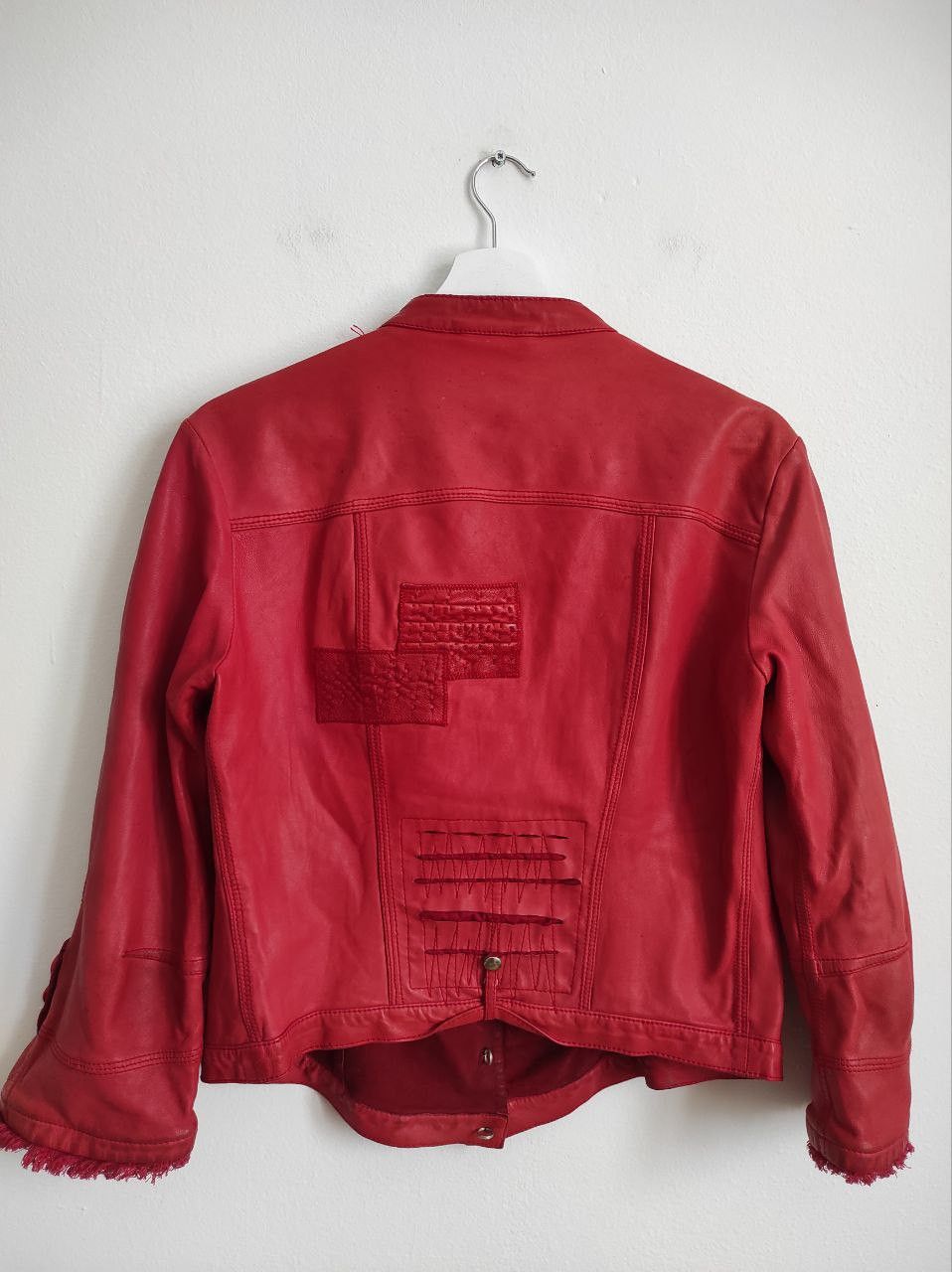 Marithe + Francois Girbaud Marithe Francois Girbaud Leather Red Bomber Jacket Size M-L Size L / US 10 / IT 46 - 11 Thumbnail