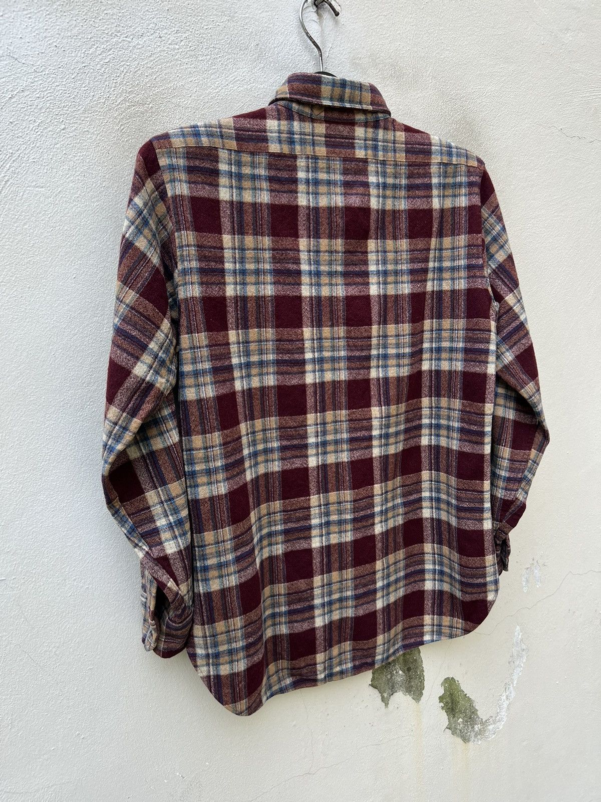 Flannel Vintage 70s Pendleton Shadow Plaid Wool Flannel Shirt Size US M / EU 48-50 / 2 - 13 Thumbnail