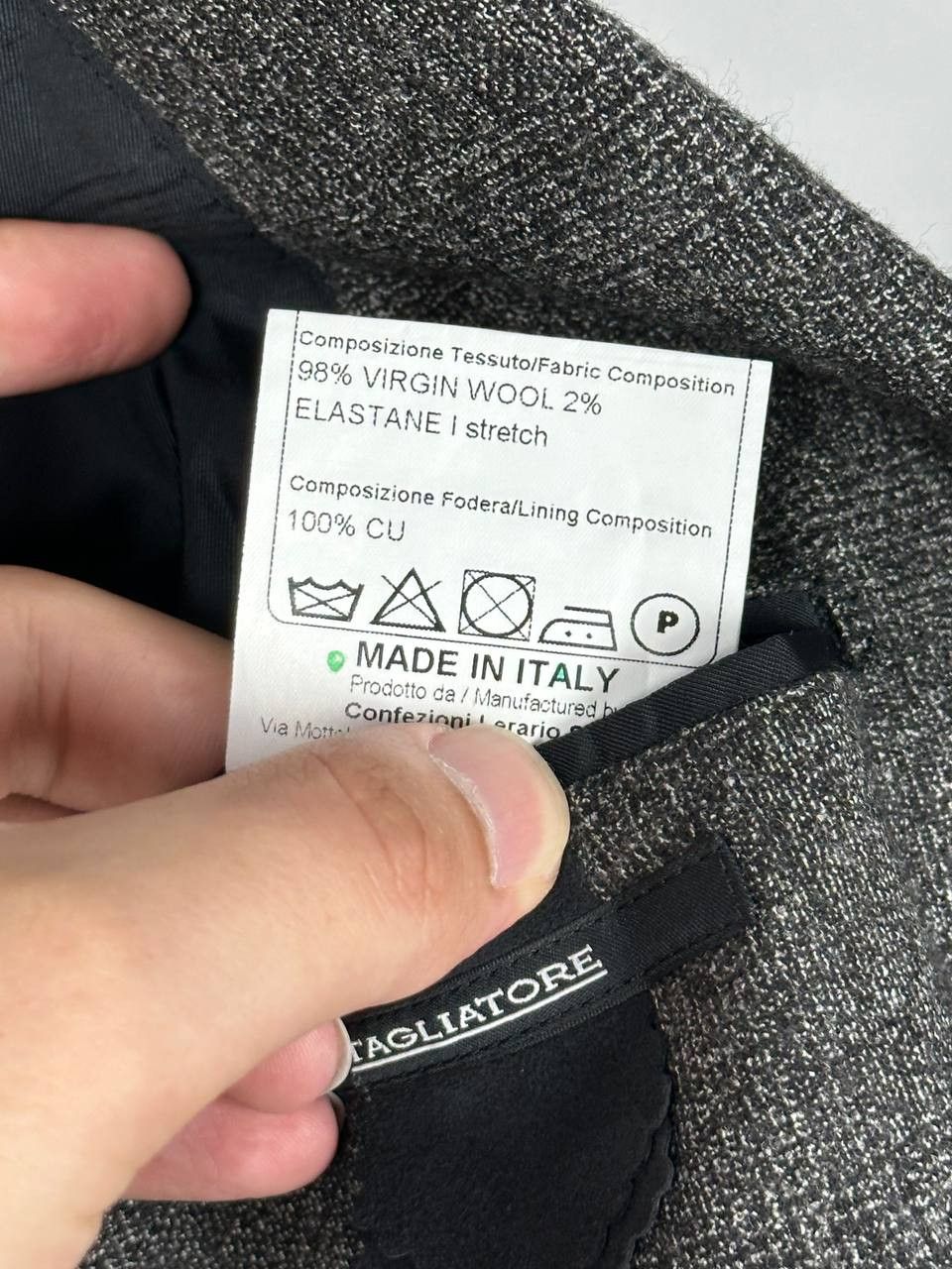 Tagliatore Tagliatore Virgin Wool Grey Checkered Blazer Made In Italy Size 52R - 16 Thumbnail