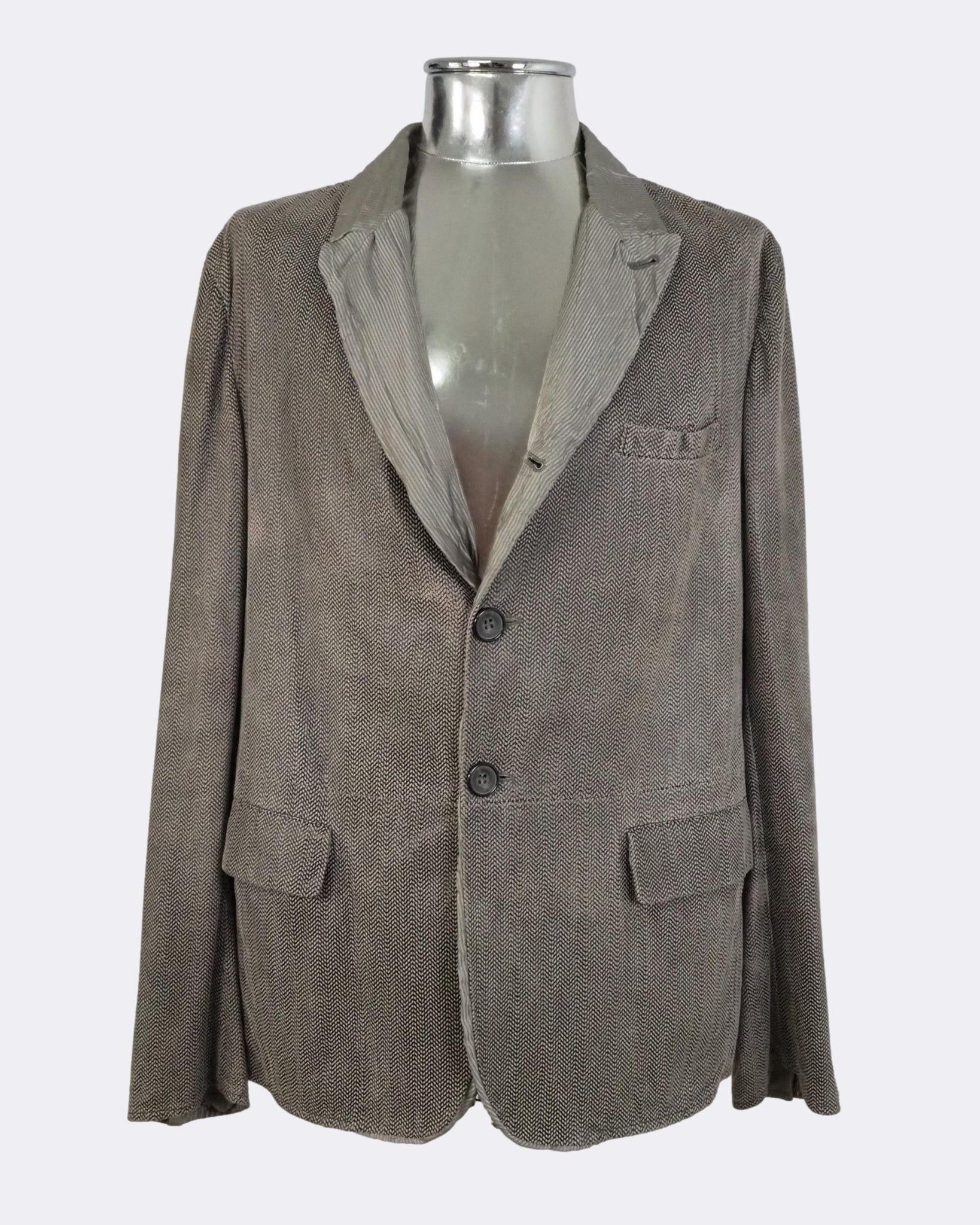 Giorgio Armani Giorgio Armani Chevron Leather Blazer Jacket $2585 Size US L / EU 52-54 / 3 - 1 Thumbnail