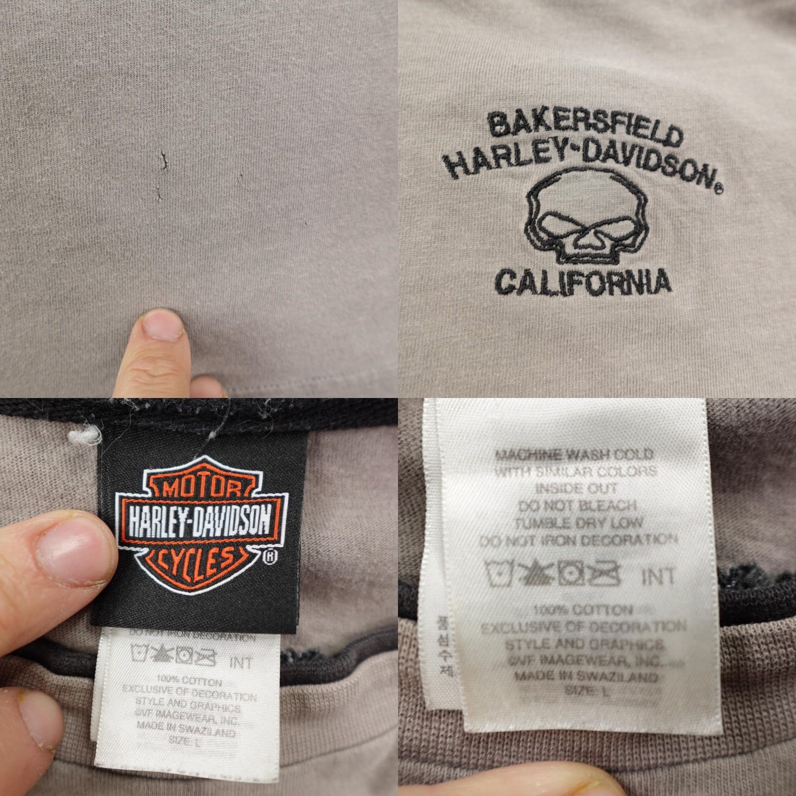 Harley Davidson VINTAGE Harley-Davidson Shirt Large Gray Skull Biker Motorcycle Graphic Mens Size US L / EU 52-54 / 3 - 8 Thumbnail