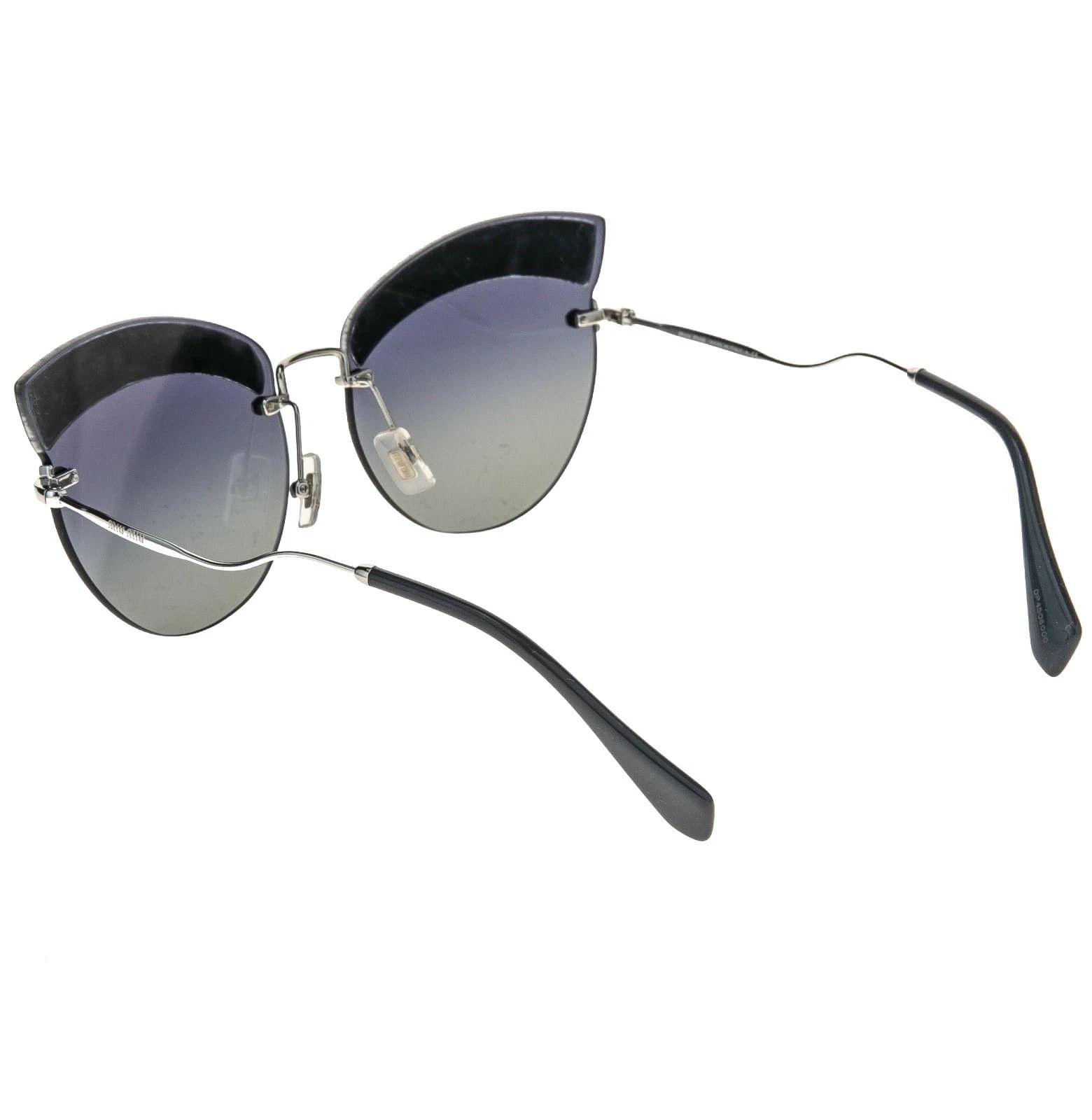 Miu Miu MIU MIU MU58TS 58T GLITTER FABRIC Blue Silver Sunglasses Size ONE SIZE - 4 Thumbnail