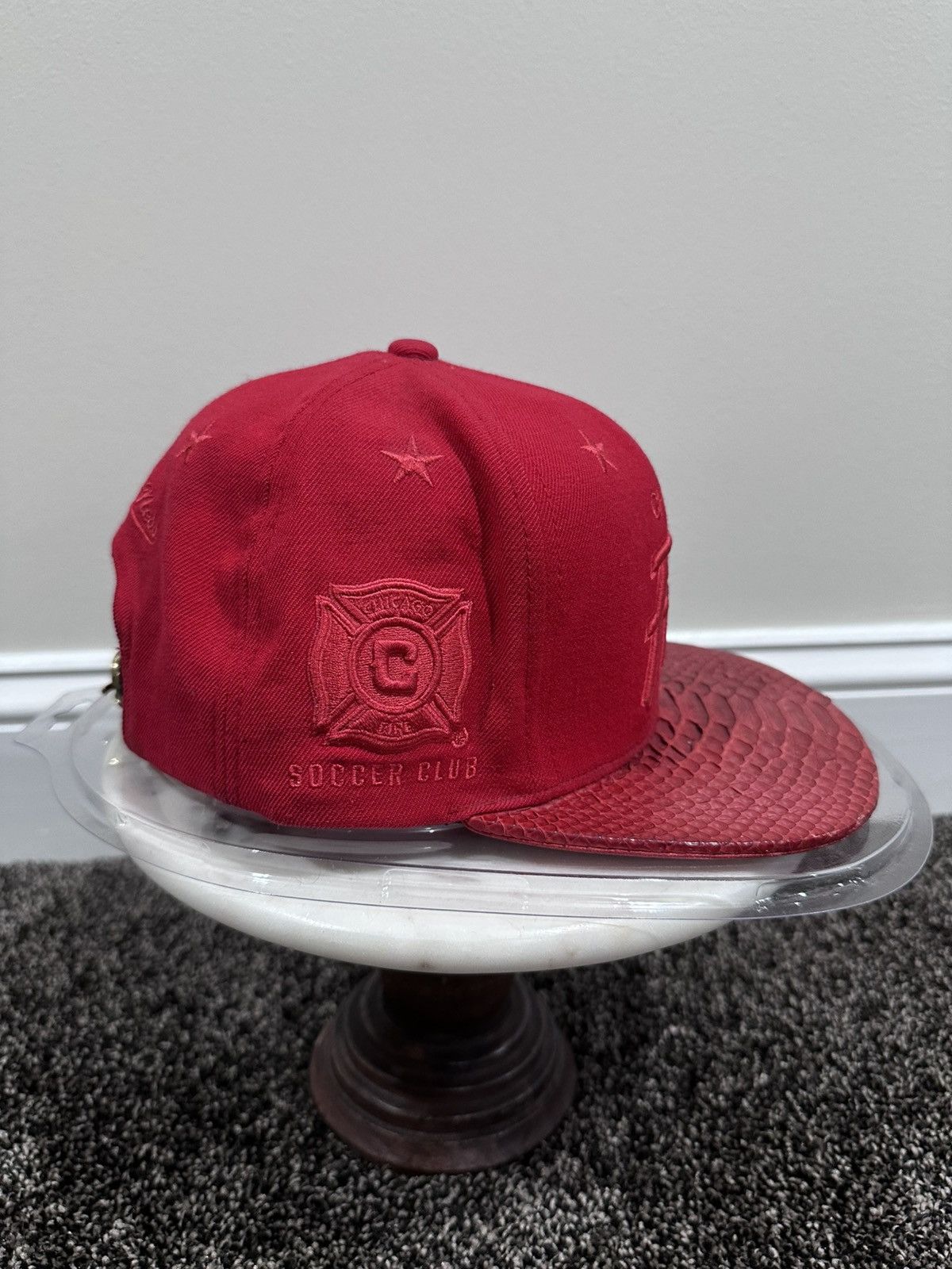 Just Don × Mitchell & Ness × Rsvp Gallery Just Don Mitchell & Ness MLS Chicago Fire Red Snakeskin Hat Size ONE SIZE - 2 Thumbnail