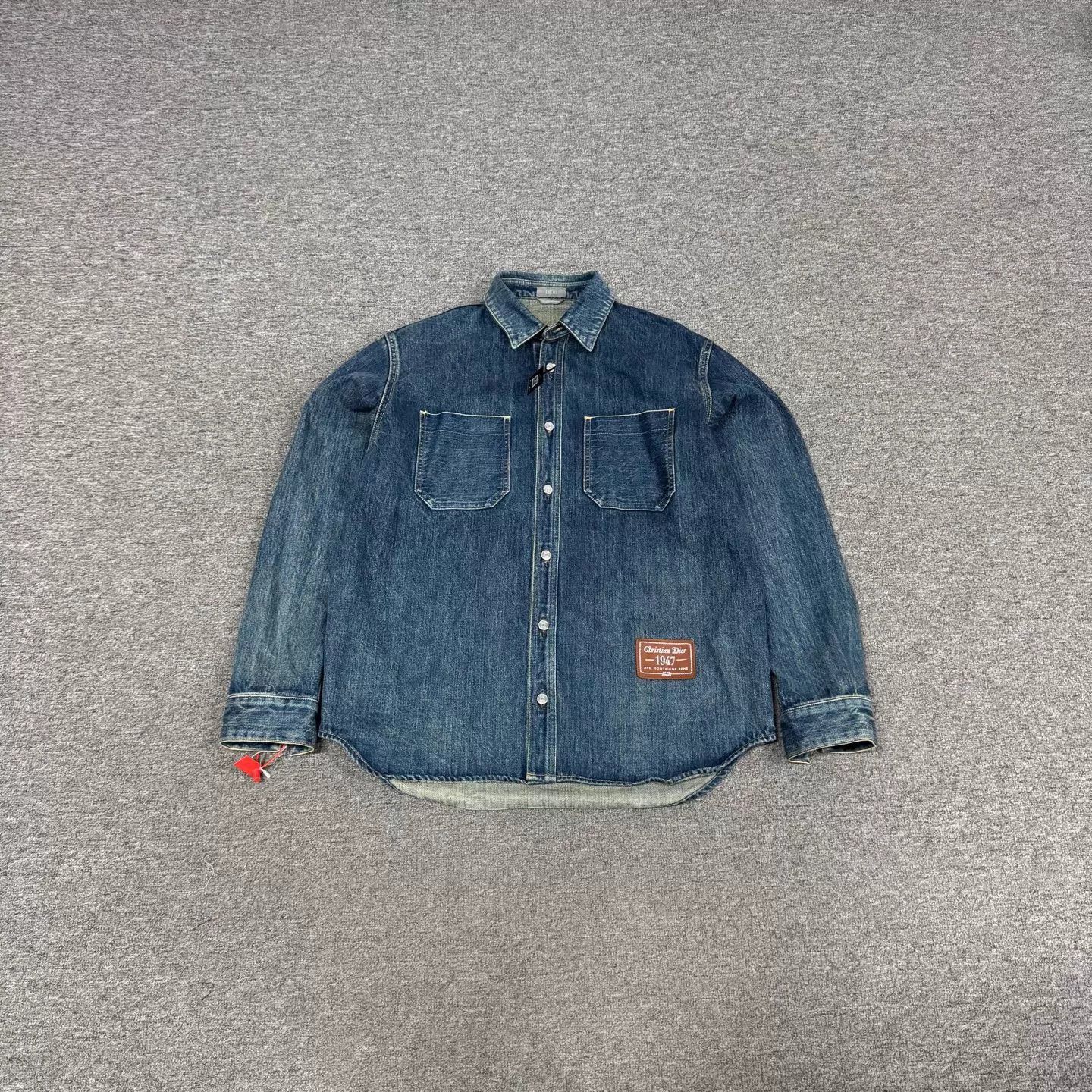 Dior DIOR 1947 Washed Blue Collar Denim Shirt 40 Size US M / EU 48-50 / 2 - 1 Thumbnail