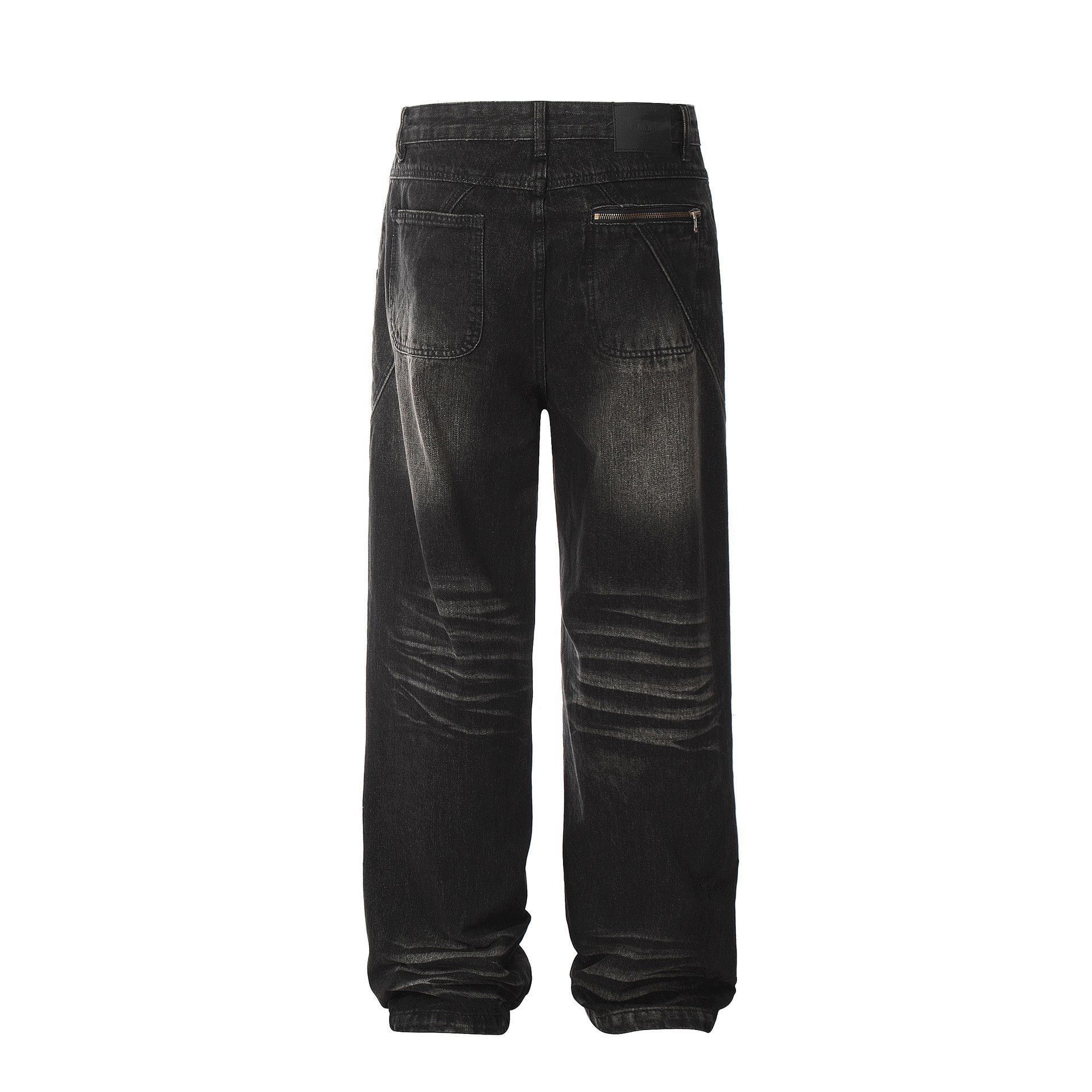 Vintage Men's washed vintage straight distressed wide-leg jeans Size US 32 / EU 48 - 2 Thumbnail
