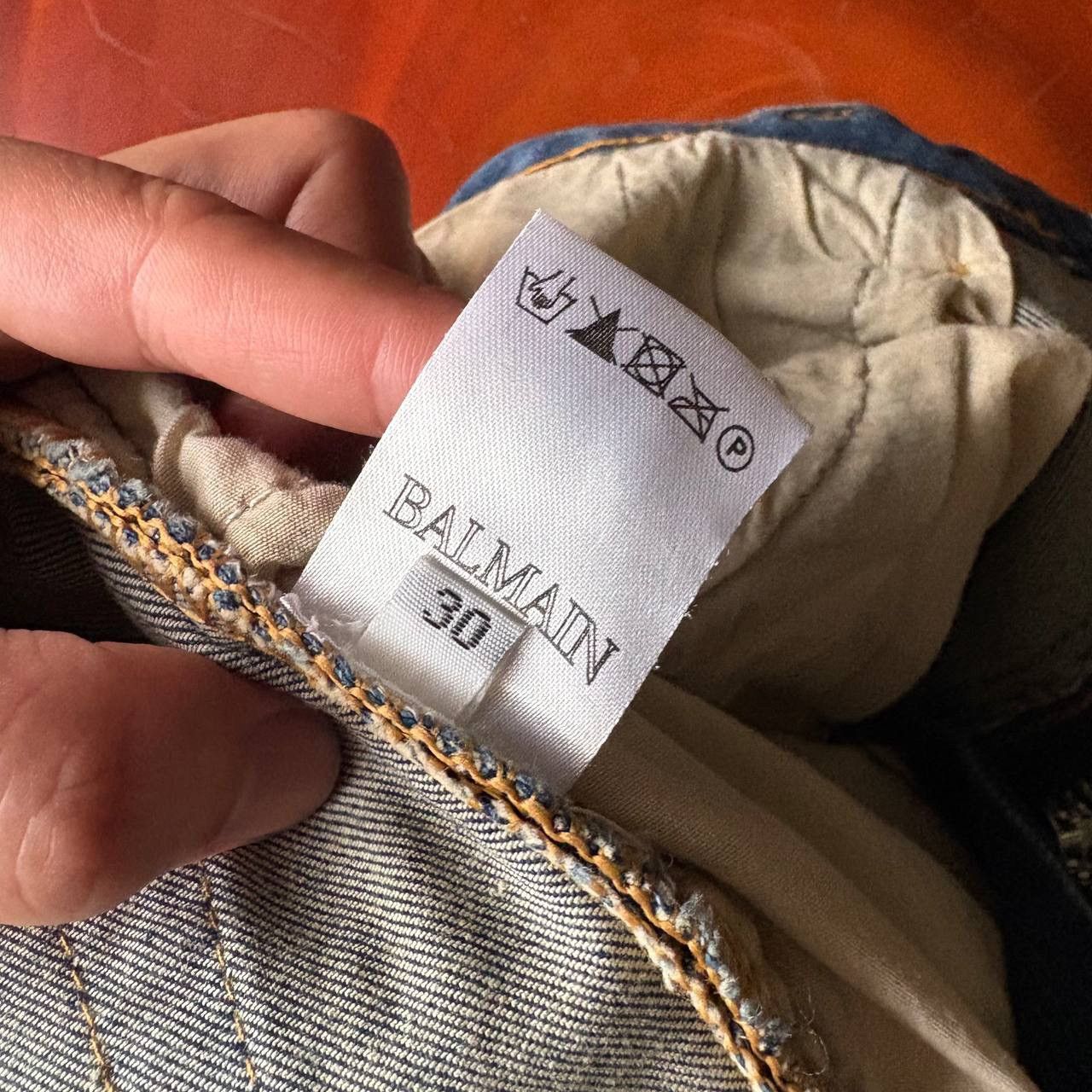 Balmain Balmain Biker Blue Washed Jeans Pants Size US 31 - 16 Thumbnail