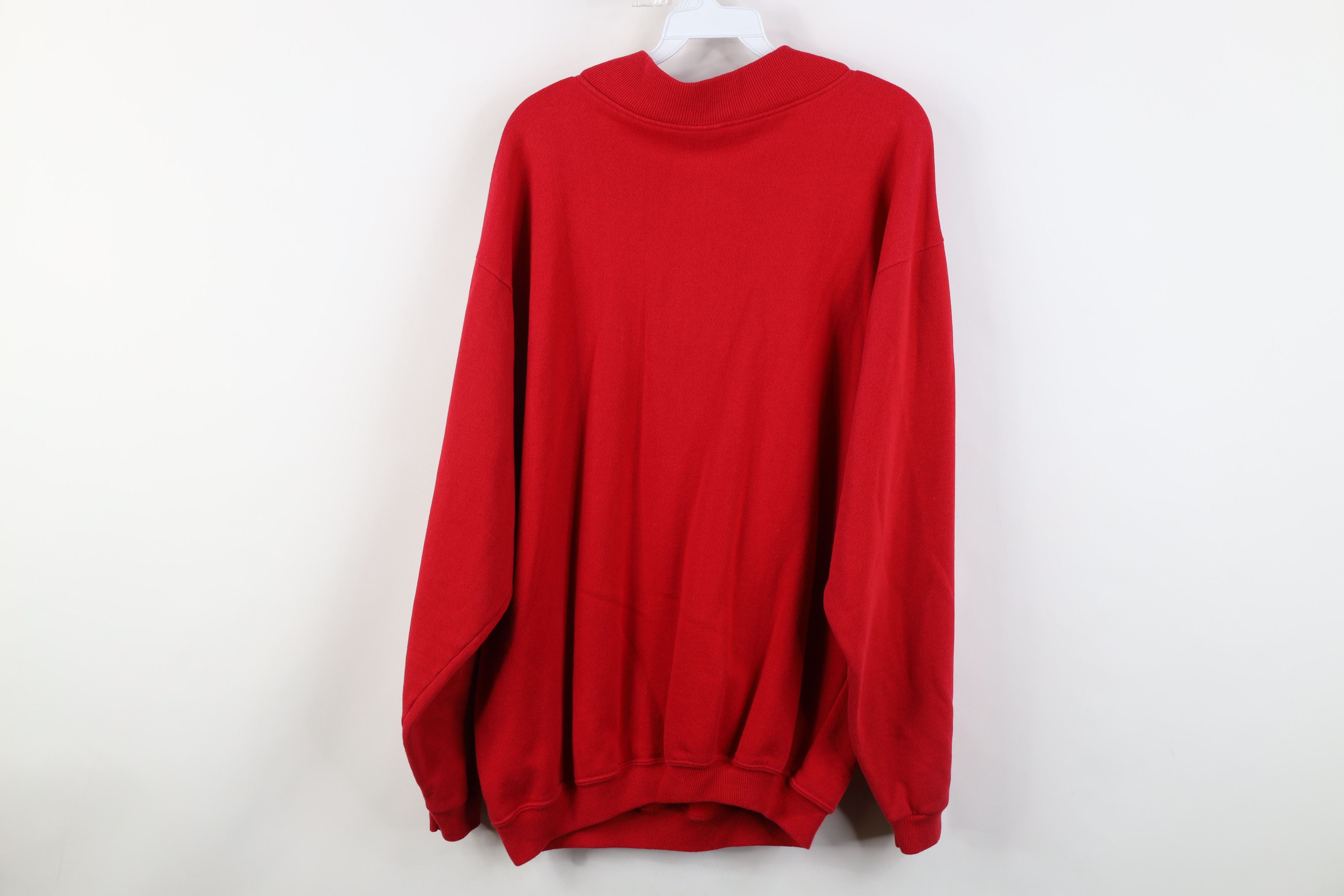 Hanes Vintage 80s 90s Hanes Pullover Henley Sweatshirt Red USA Size US XL / EU 56 / 4 - 9 Thumbnail