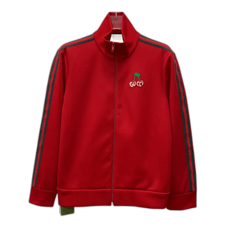 Gucci Gucci Red Cherry Embroidered Zip Jacket Size S / US 4 / IT 40 - 1 Thumbnail
