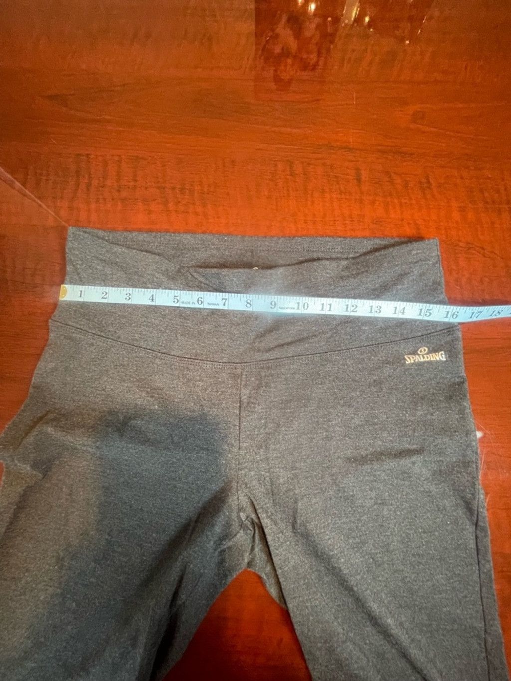 Spalding Spalding Gray Crop Yoga Leggings High Waisted Capris L Size 29" - 5 Thumbnail