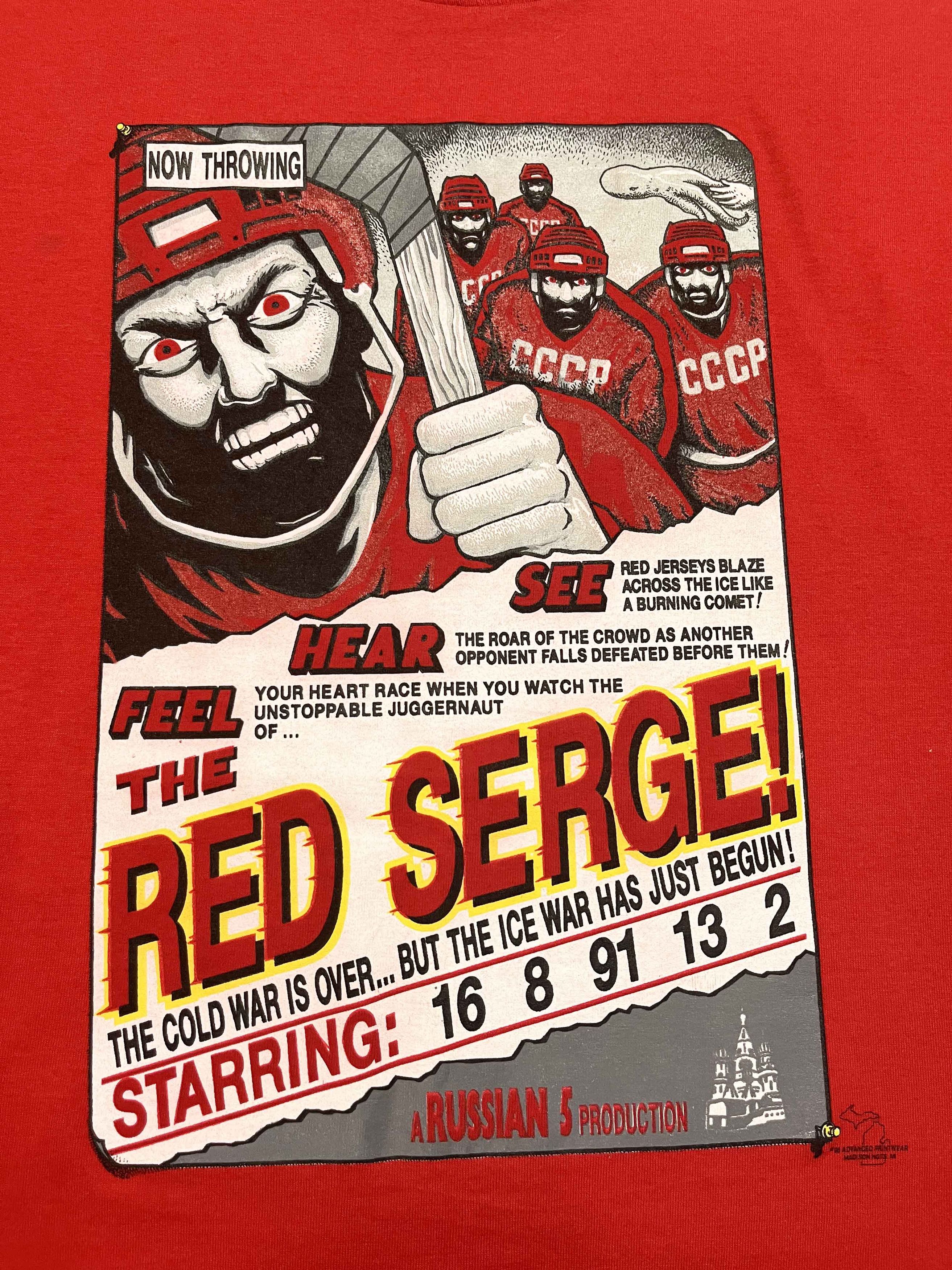 Fruit Of The Loom Vintage Fruit of the Loom Russia Hockey Red Serge T-Shirt Size US XXL / EU 58 / 5 - 2 Thumbnail