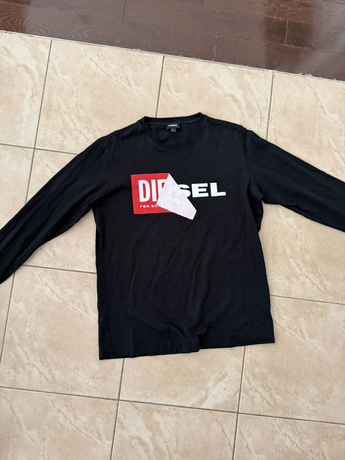 Diesel Vintage Diesel Peel Away Tear Off Double Logo Longsleeve Size US M / EU 48-50 / 2 - 2 Thumbnail