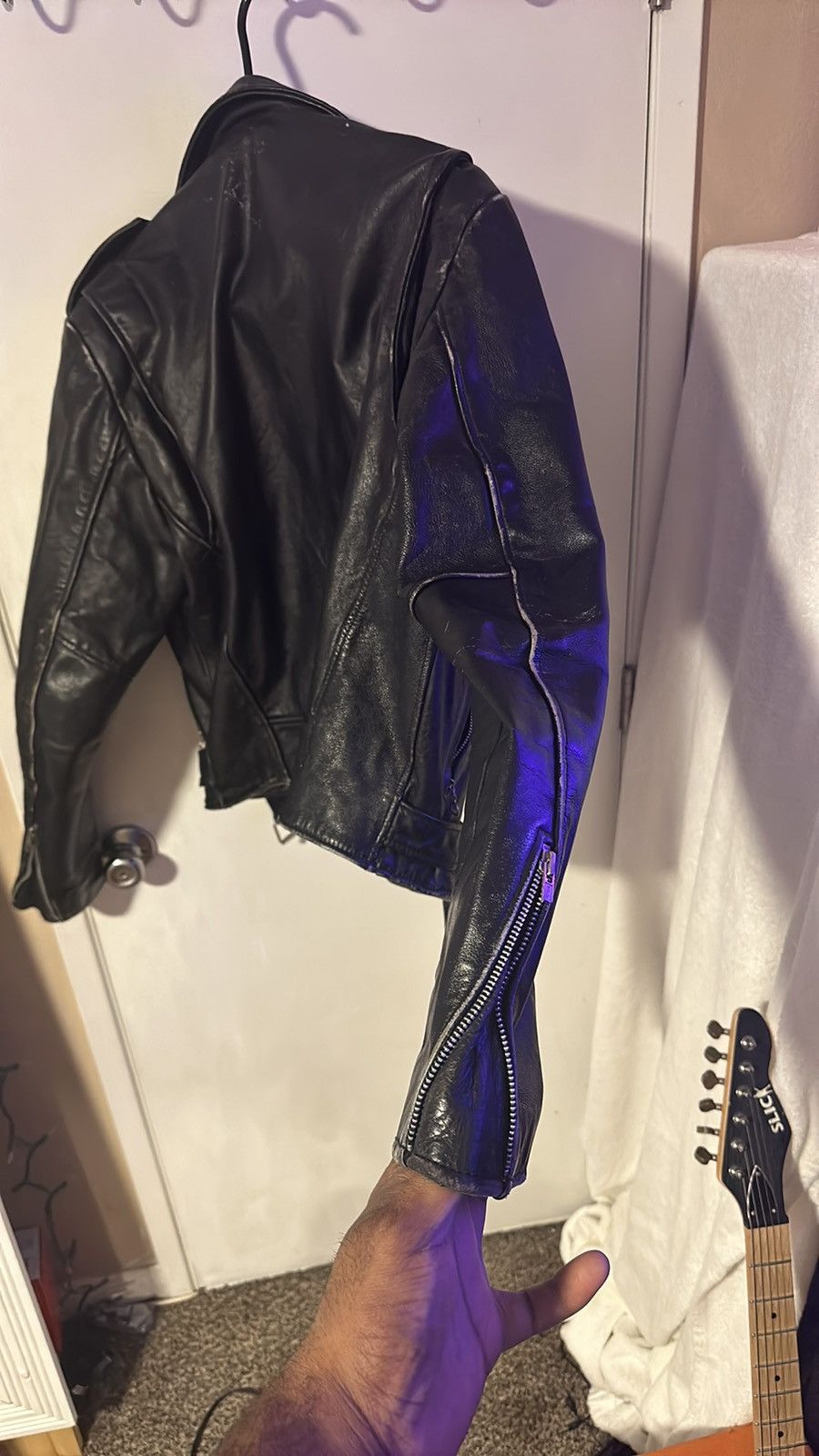 Other Vintage Black Leather Motorcycle Jacket size 40 (large) Size US L / EU 52-54 / 3 - 4 Thumbnail