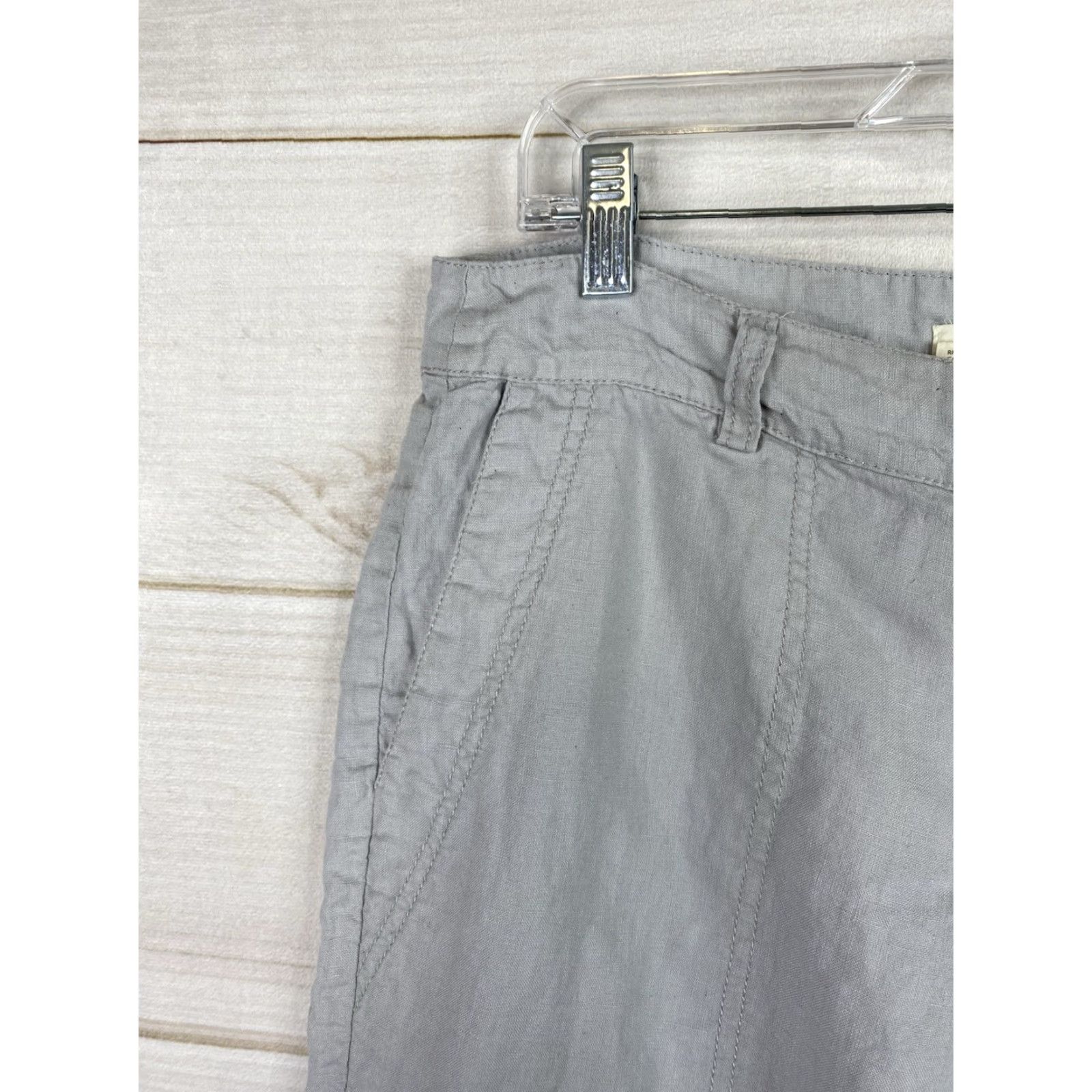 Eileen Fisher Eileen Fisher Linen Cargo Pants Womens 10 Gray Crop Capri Pockets Size 32" / US 10 / IT 46 - 2 Thumbnail