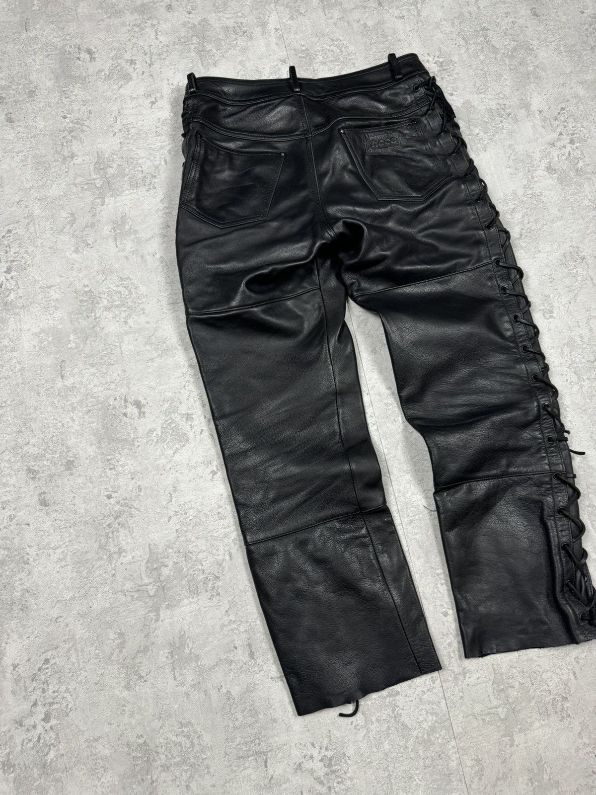 Genuine Leather Vintage Genuine Leather Motorcycle Biker Pants Stripes Siz52 Size US 35 - 10 Thumbnail