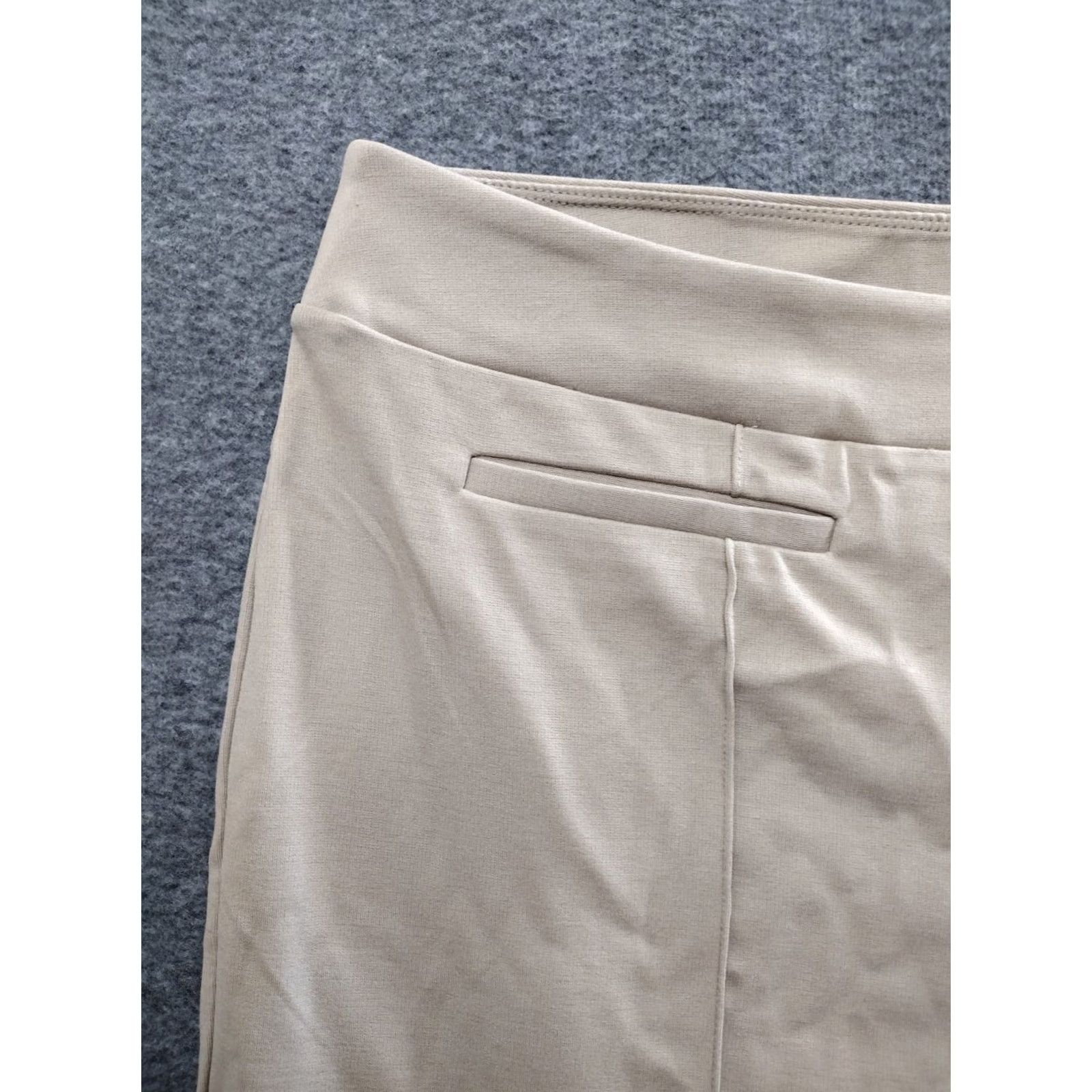 Vintage GATO Beige Pull On Ankle Pants Women's 22/24WP Casual Career Twist: 90s Theme, High Rise, Pockets, Regular Fit, Plus Size Size 40" / US 18 - 3 Thumbnail