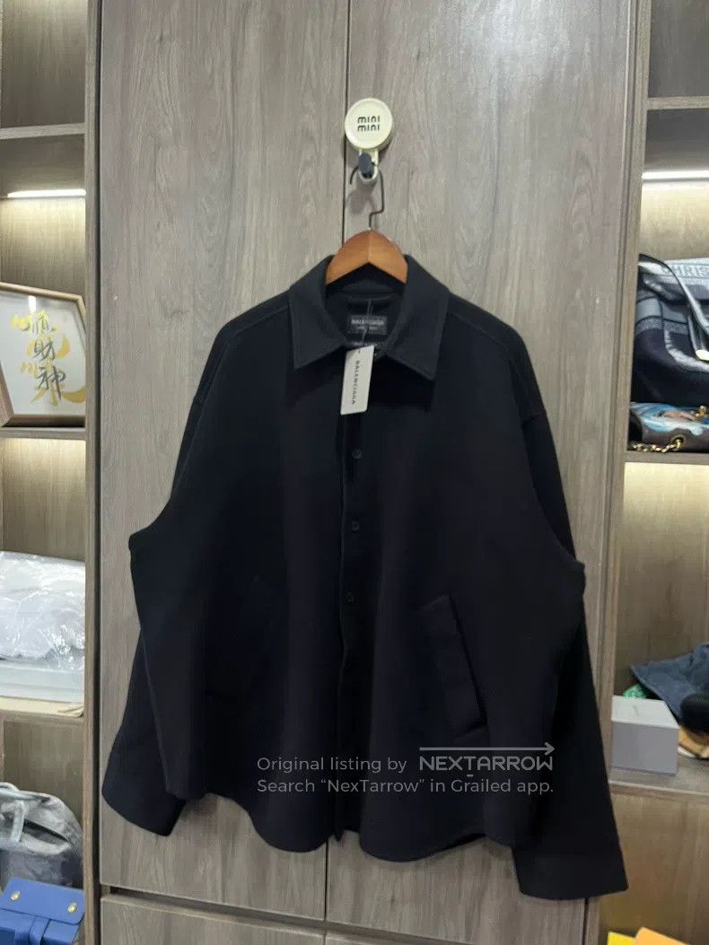 Balenciaga Balenciaga Wool Snap-Up Oversized Coat Size US S / EU 44-46 / 1 - 7 Thumbnail