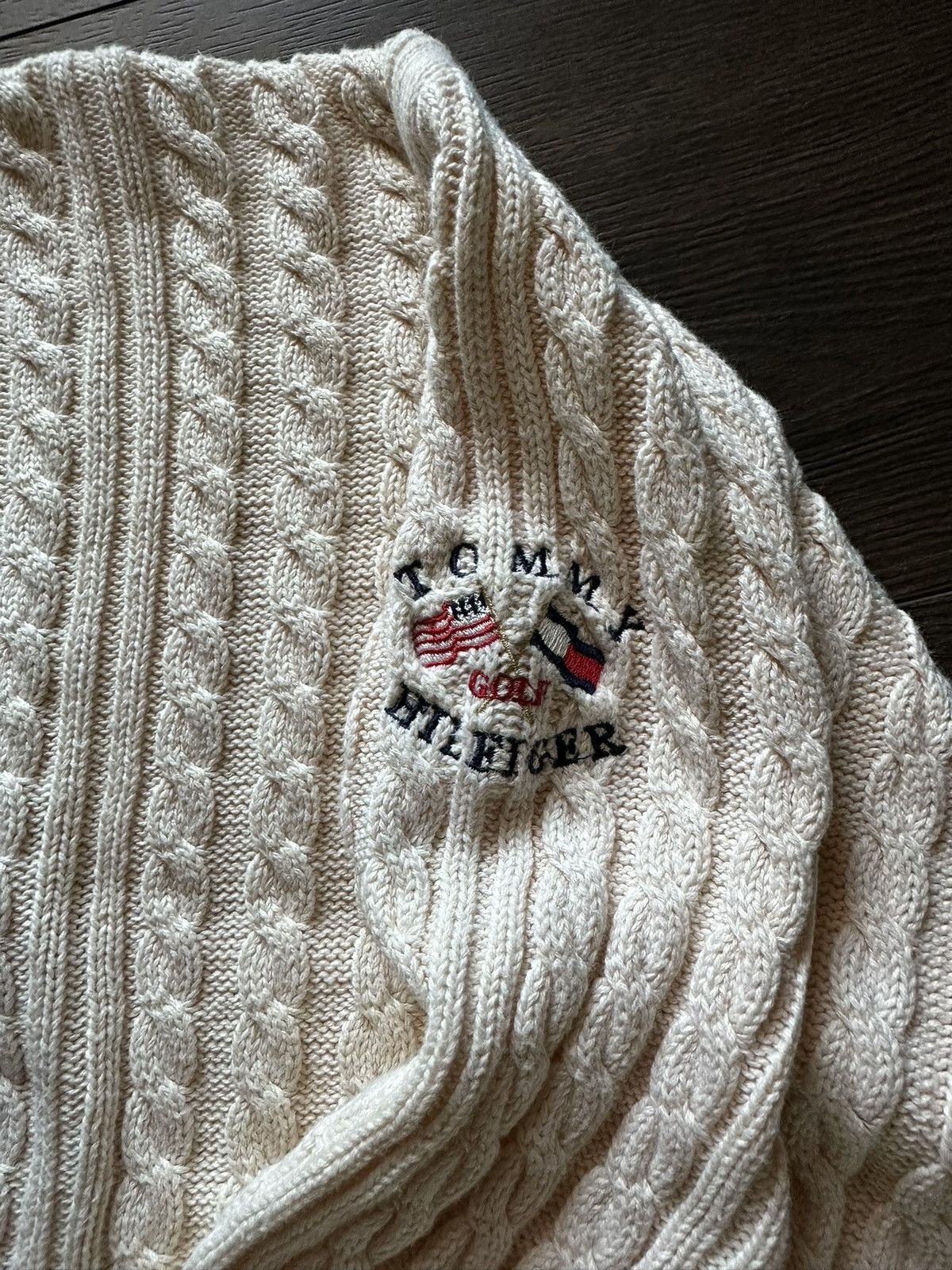 Tommy Hilfiger Vintage Tommy Hilfiger Knit Sweater Beige Size US XL / EU 56 / 4 - 7 Thumbnail