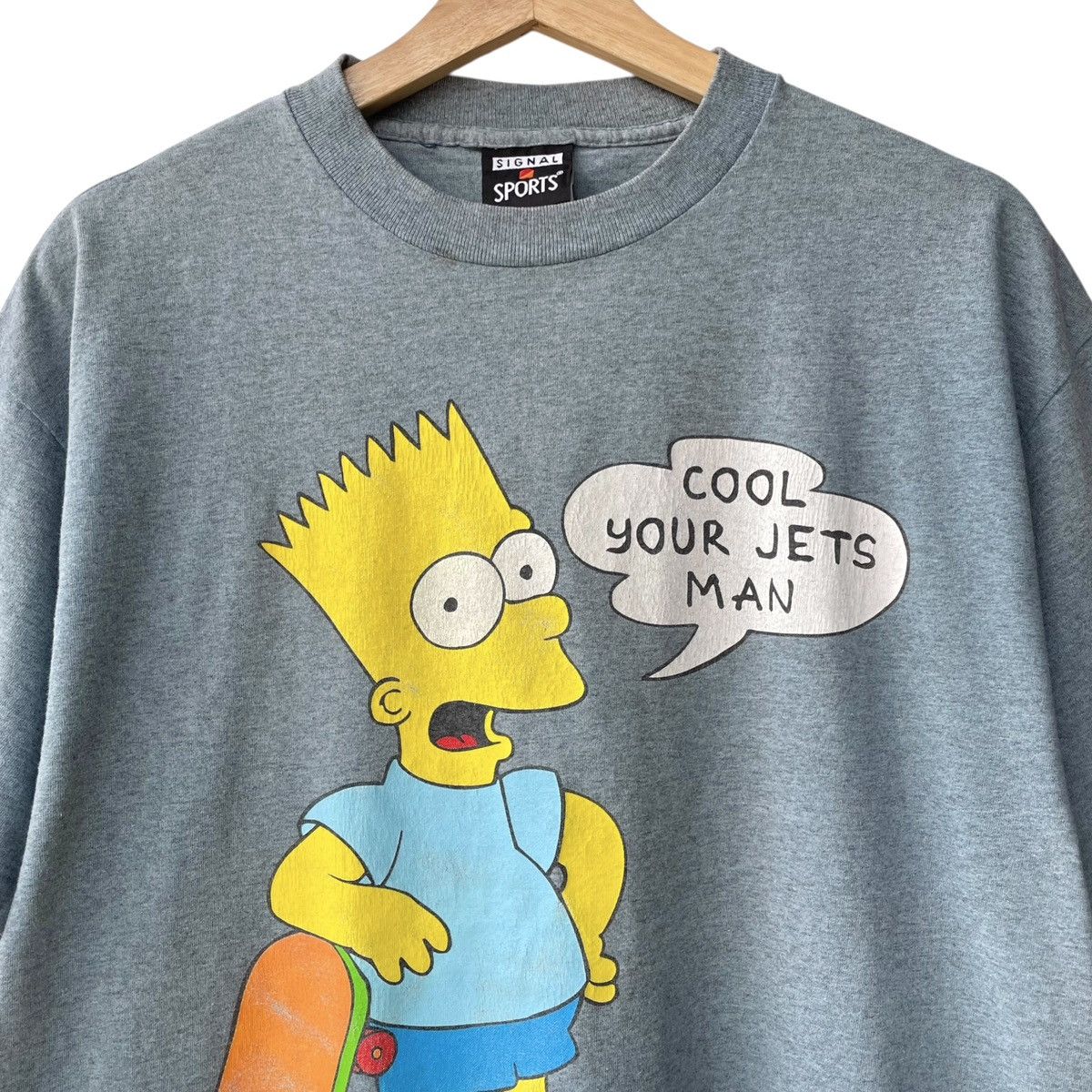 The Simpsons Bart Simpson Cool Your Jets Vintage 1990s Signal Cartoon Tee Size US L / EU 52-54 / 3 - 3 Thumbnail
